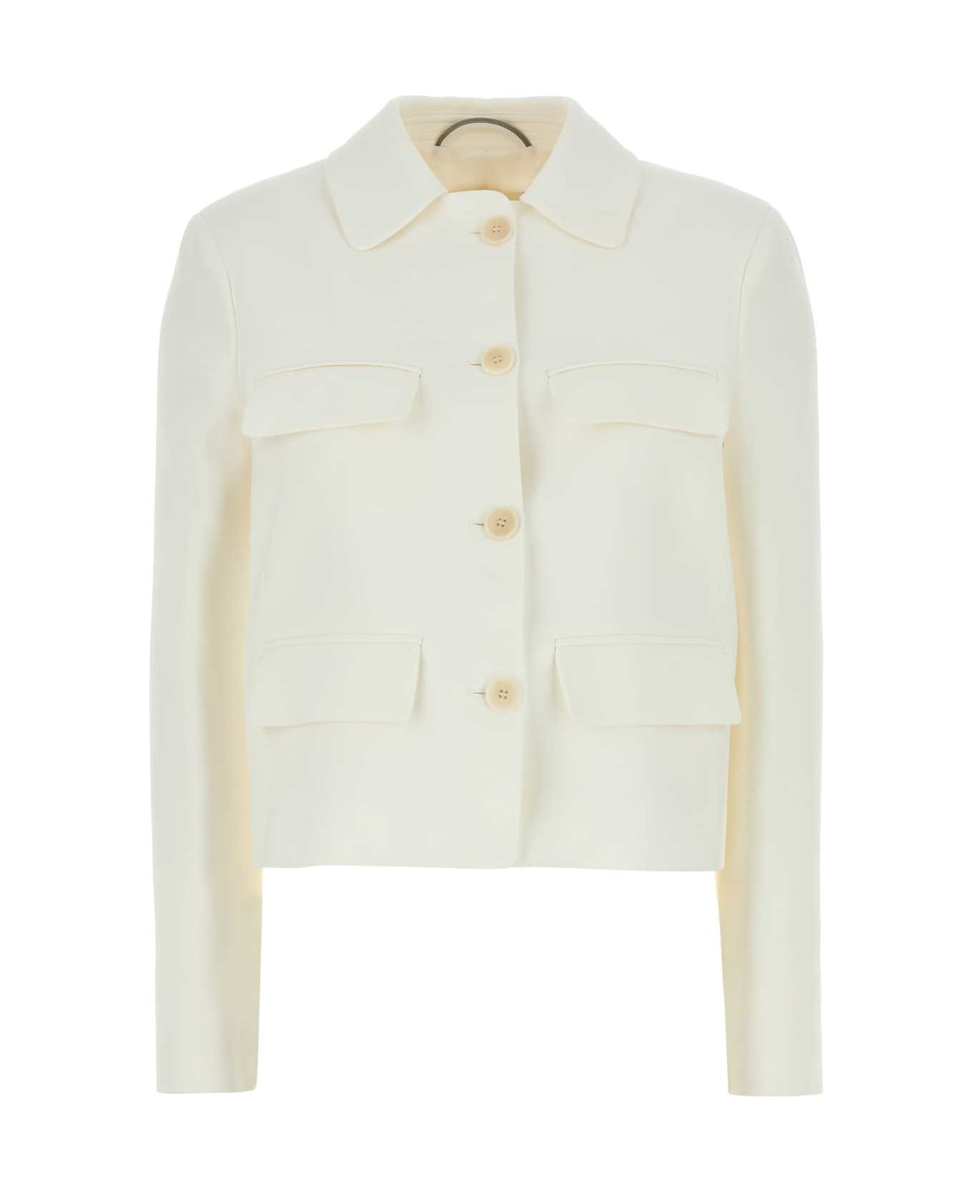 Ermanno Scervino White Crepe Blazer - BLANCDEBLANCOFFWHITE