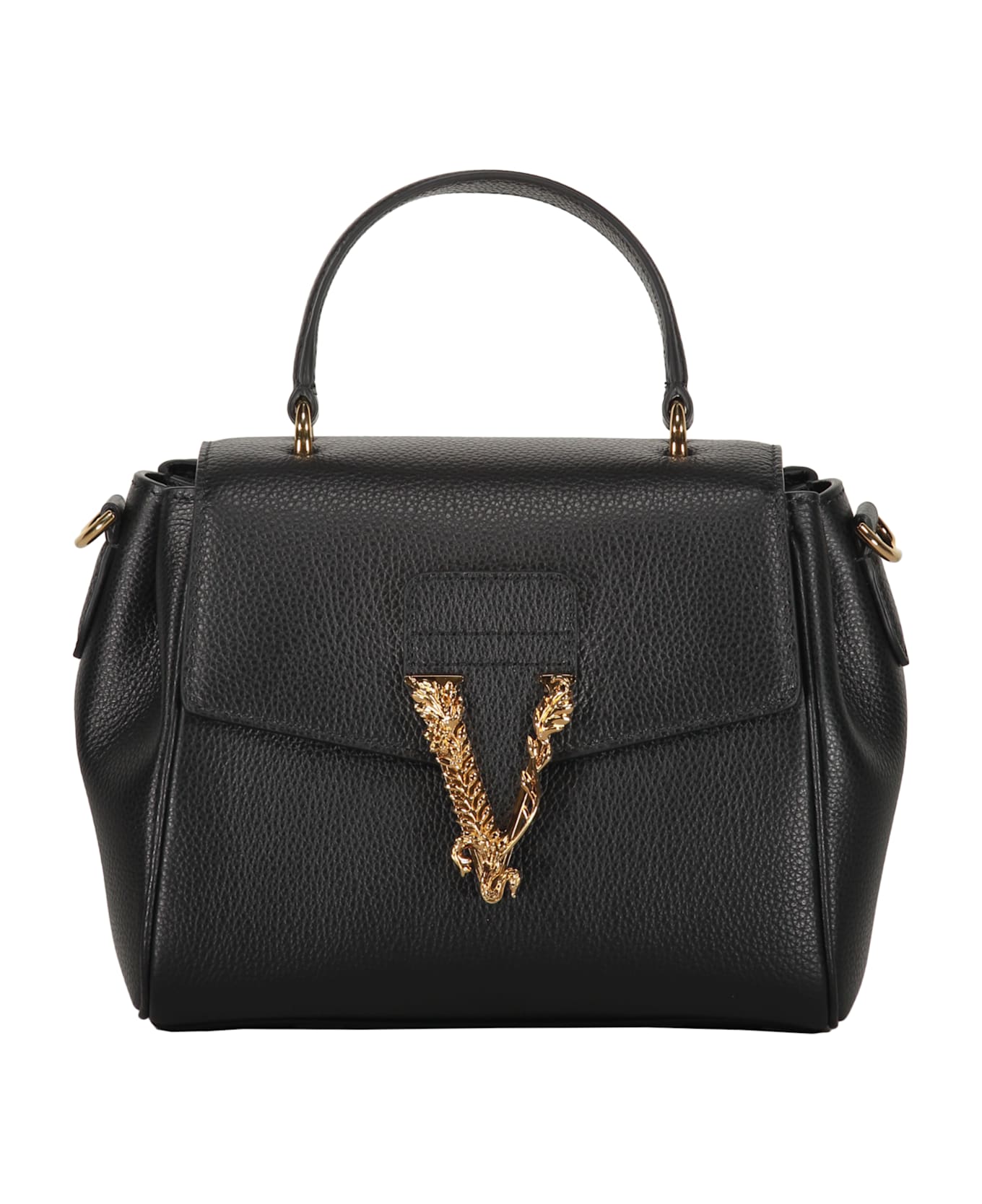Versace Leather Crossbody Bag - black