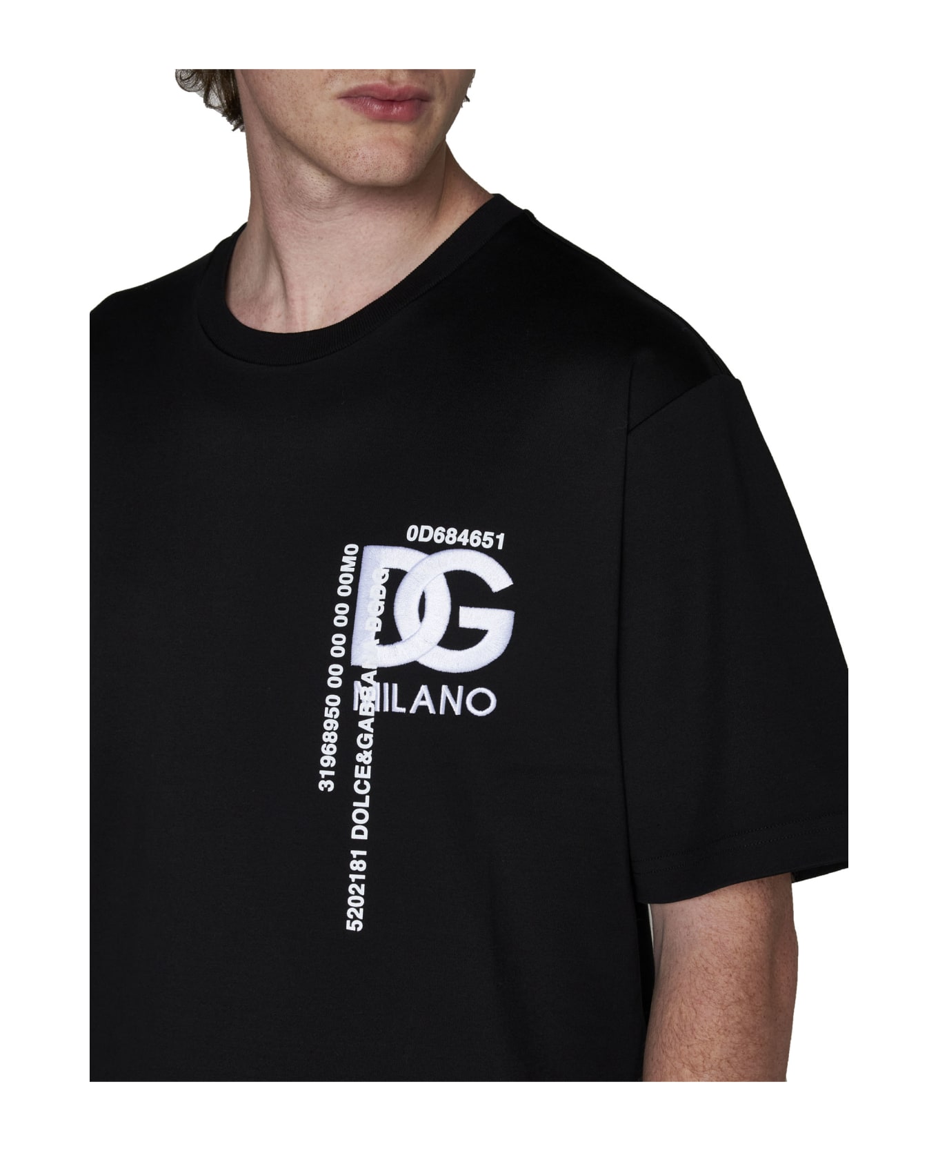 Dolce & Gabbana T-shirt With Embroidery And Prints - Nero