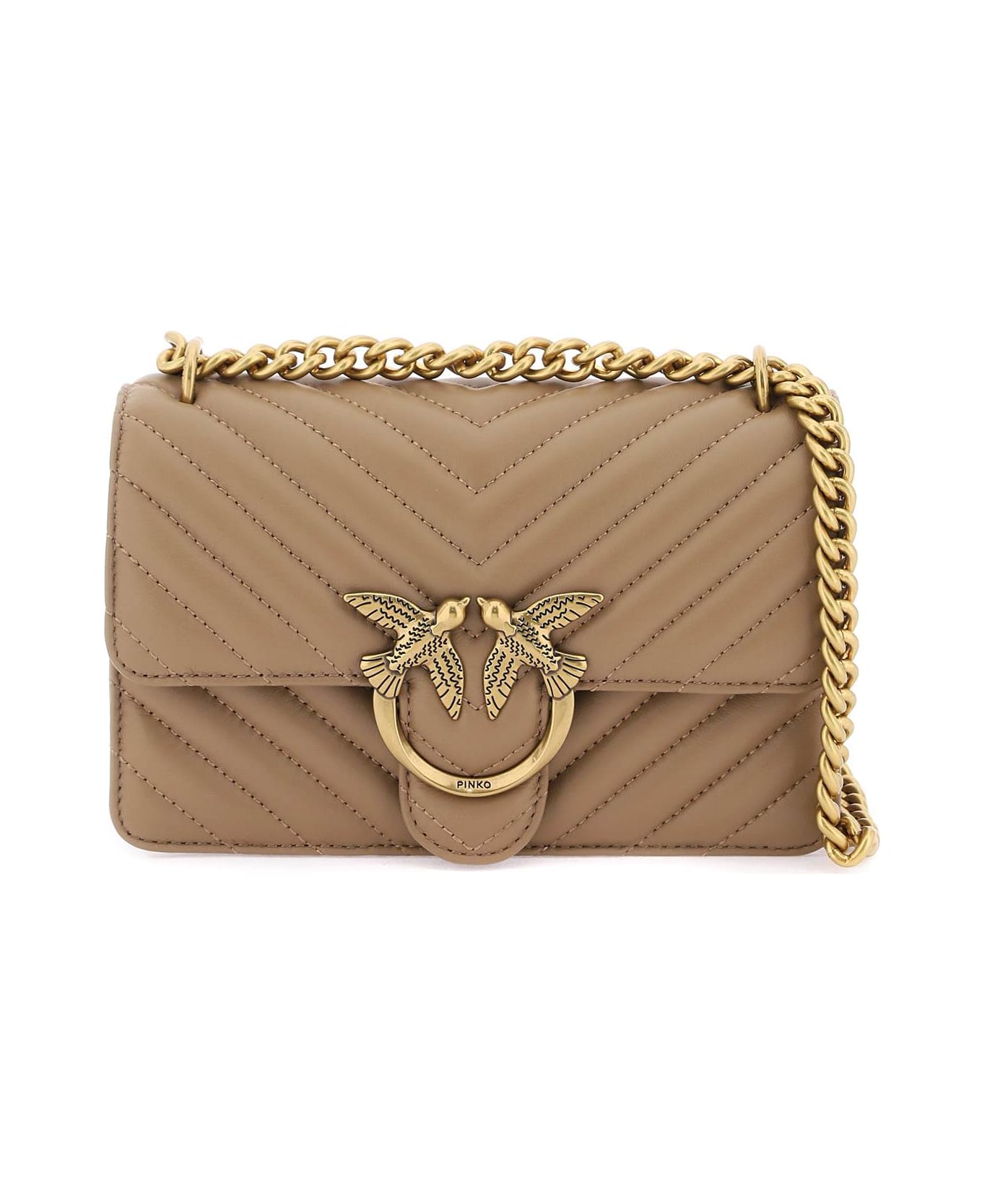 Pinko Mini Love Bag One Chevron - Q Beige