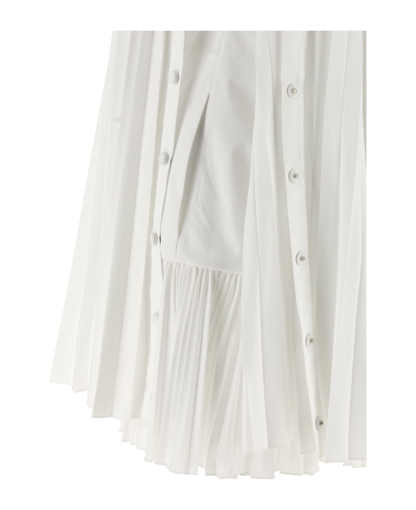 Giovanni Bedin Pleated Dress With Cape - White