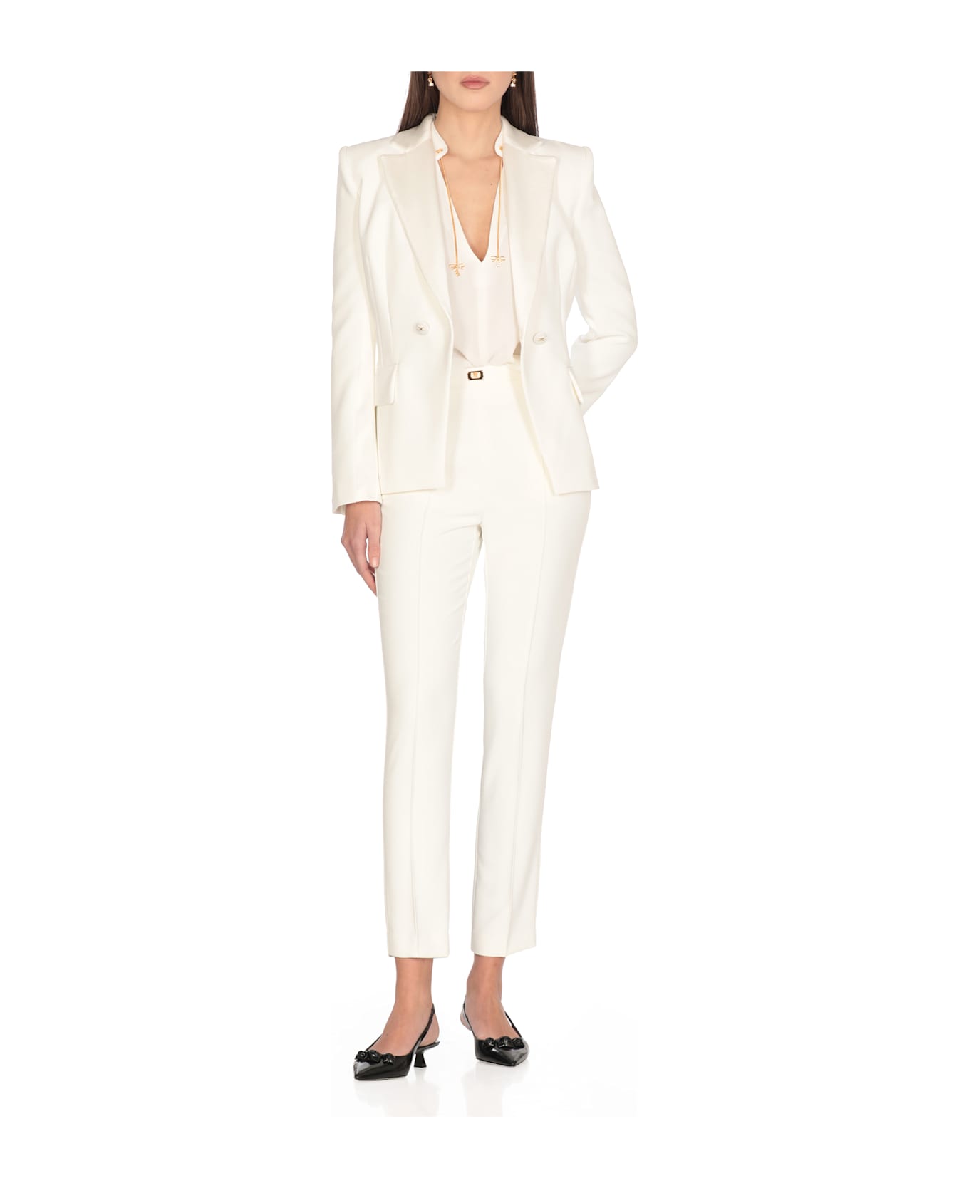 Elisabetta Franchi Blazer 1 Petto E Mezzo Blazer - Ivory