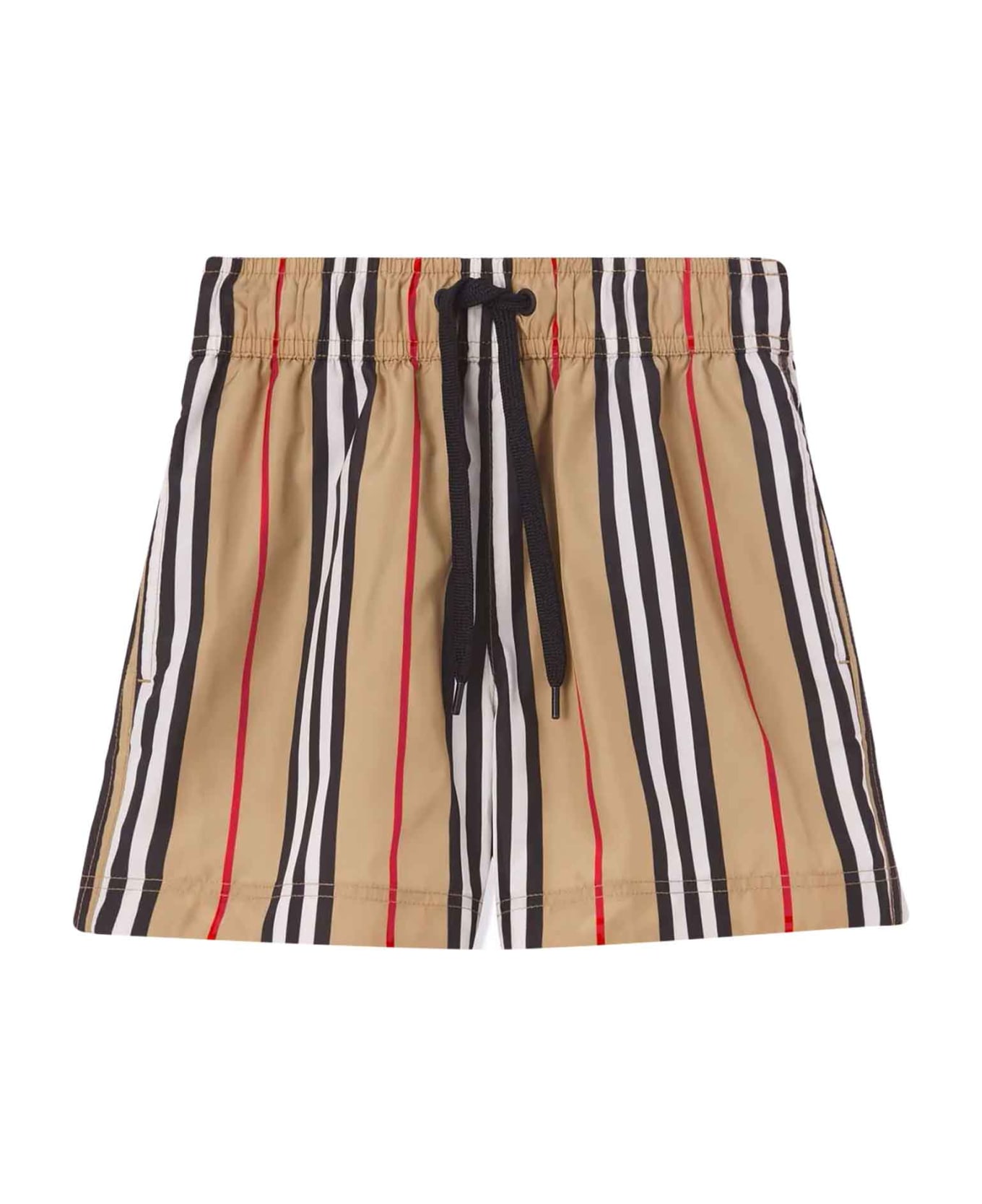 Burberry Striped Swimsuit - Beige