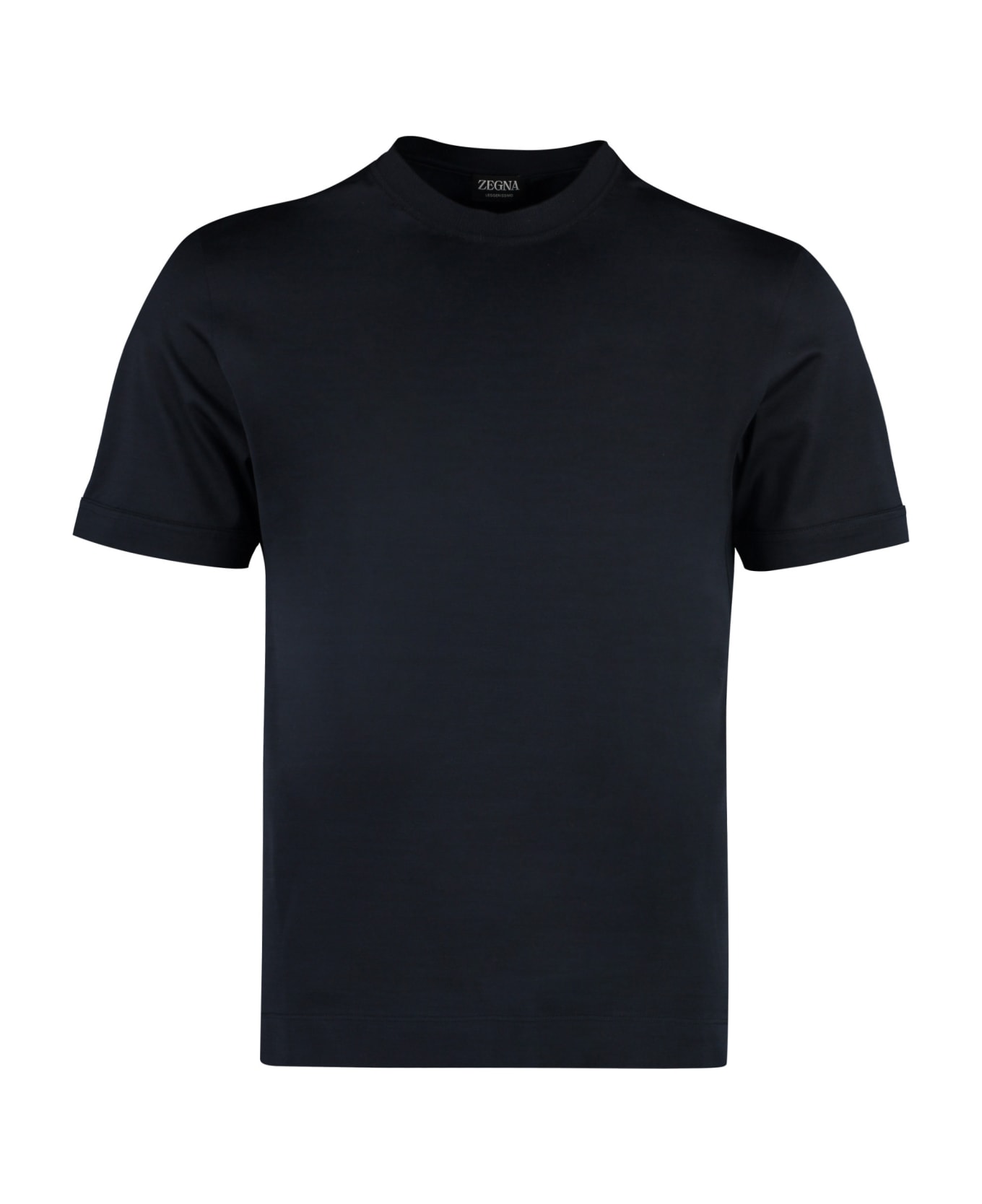 Zegna Cotton And Silk Crew-neck T-shirt - blue