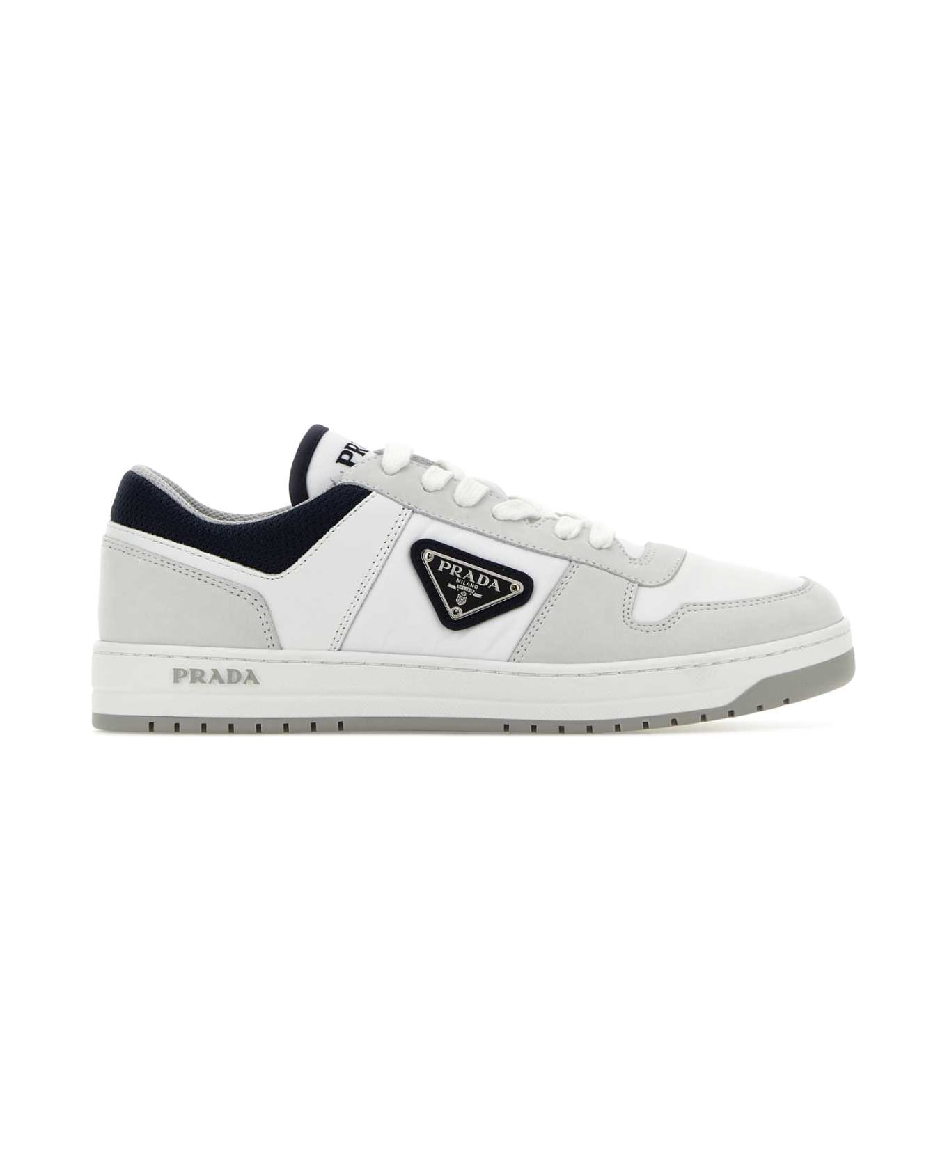 Prada Multicolor Re-nylon And Nubuck Downtown Sneakers - BIANCOOLTREMARE