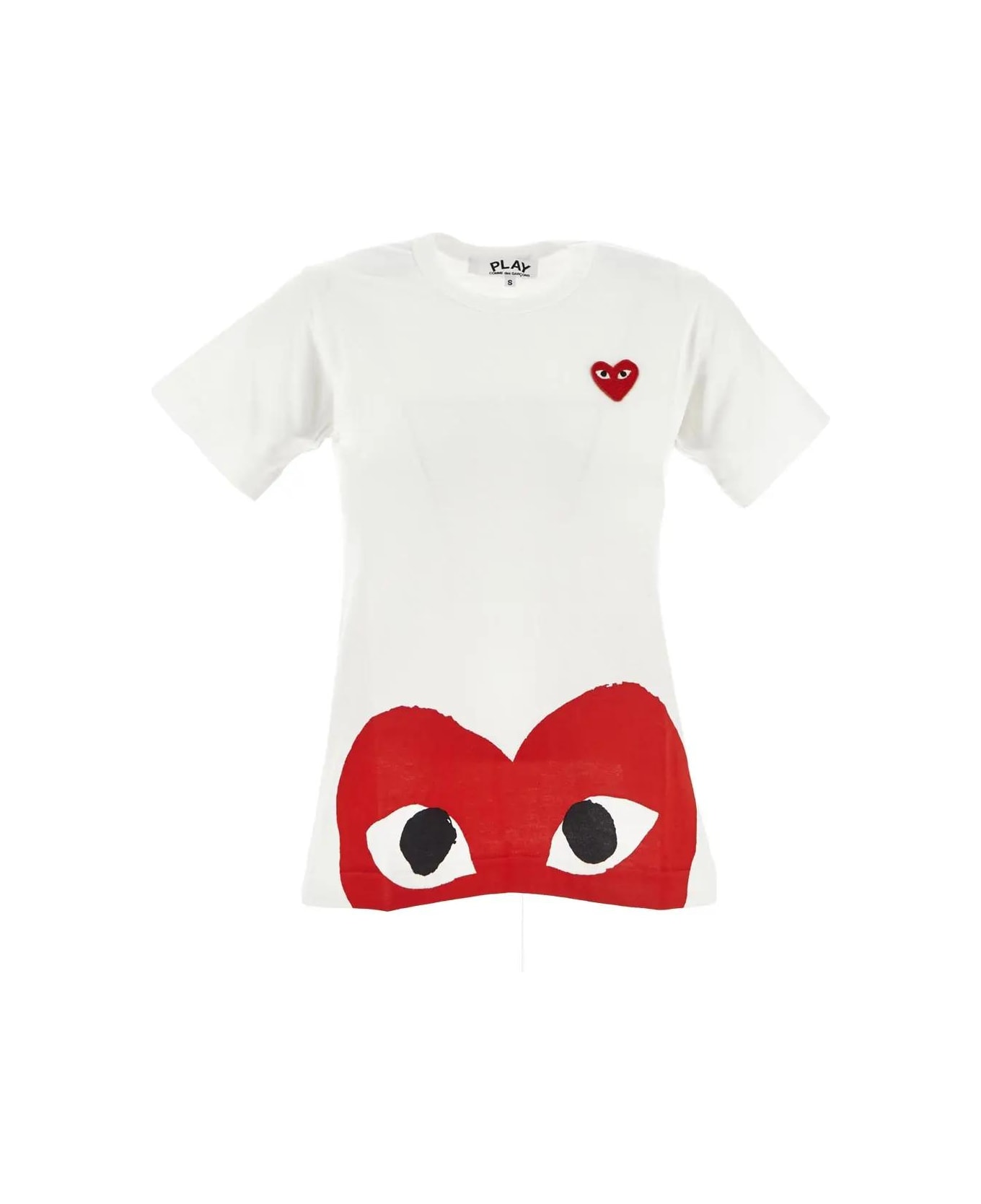 Comme des Garçons Play Logo Embroidery T-shirt - WHITE