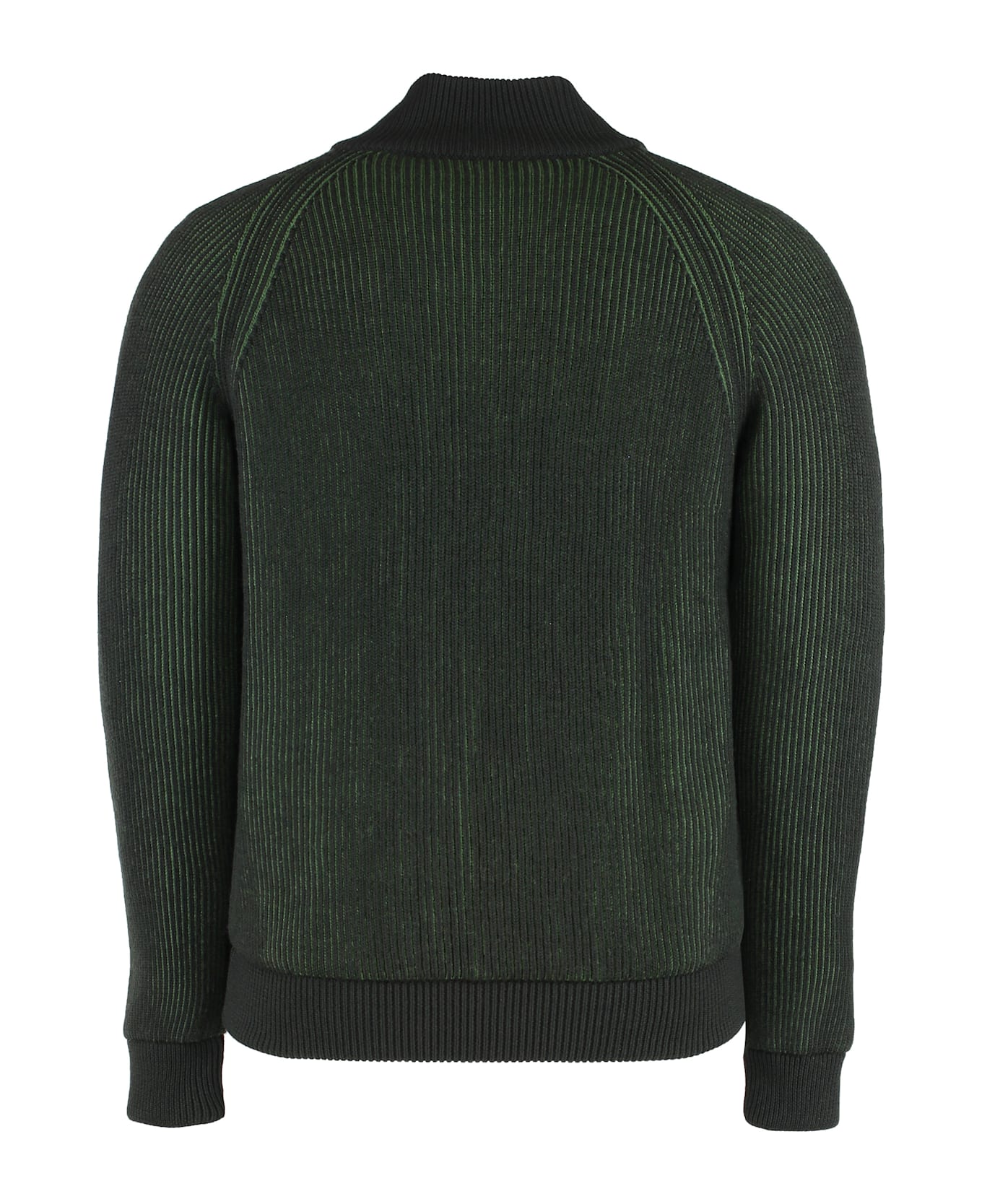 Moorer Pelmo High Collar Zipped Cardigan - green
