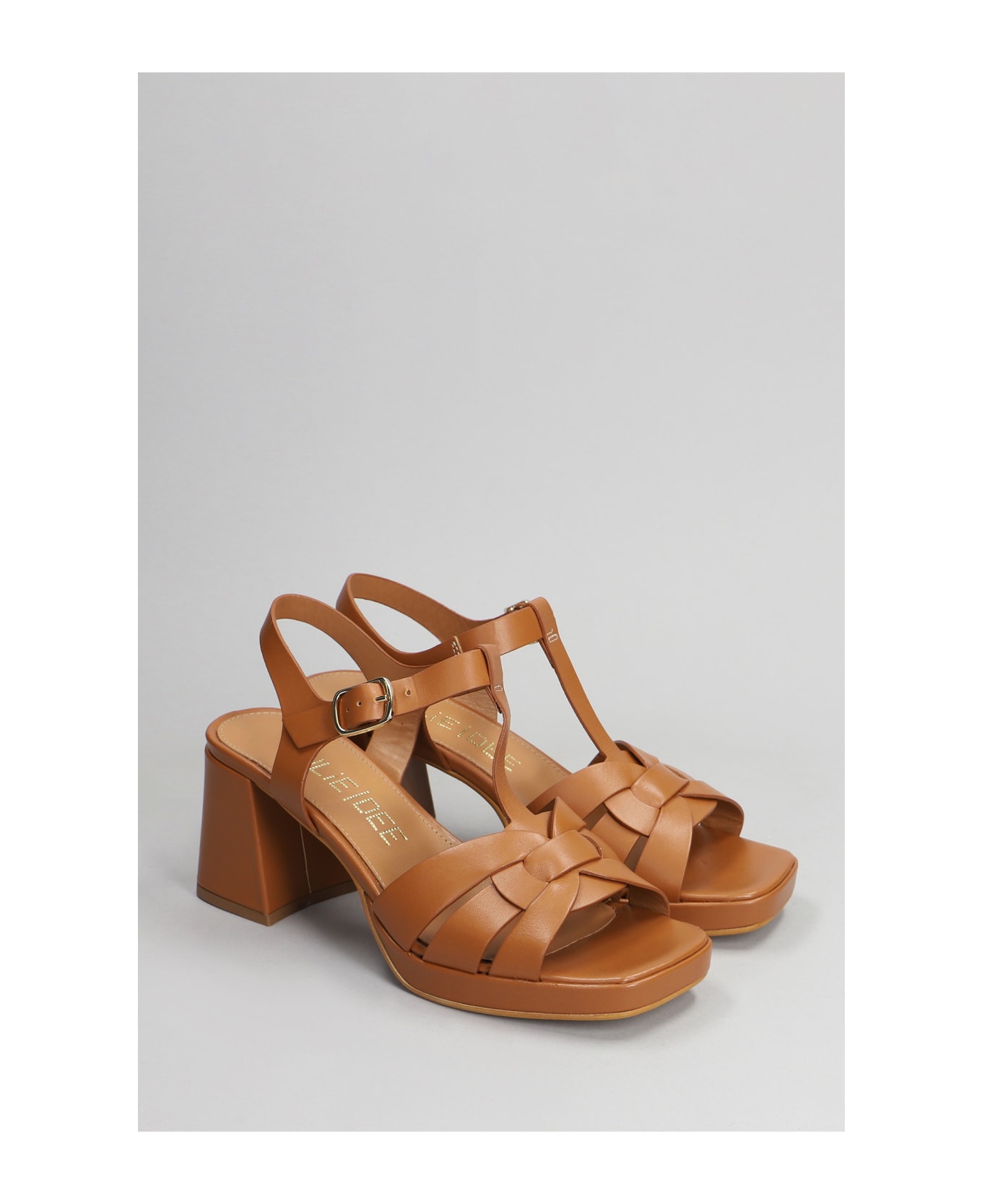 Julie Dee Sandals In Leather Color Leather - leather color