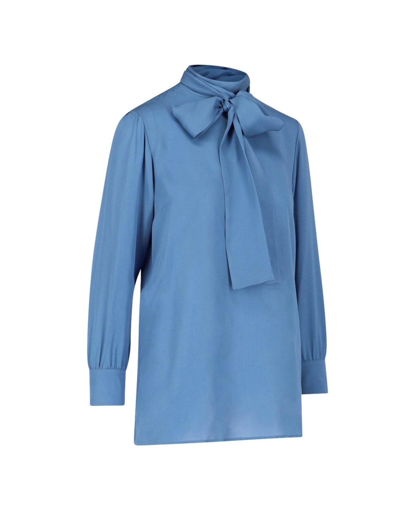 Gucci Pussy Bow Detail Blouse - Blue