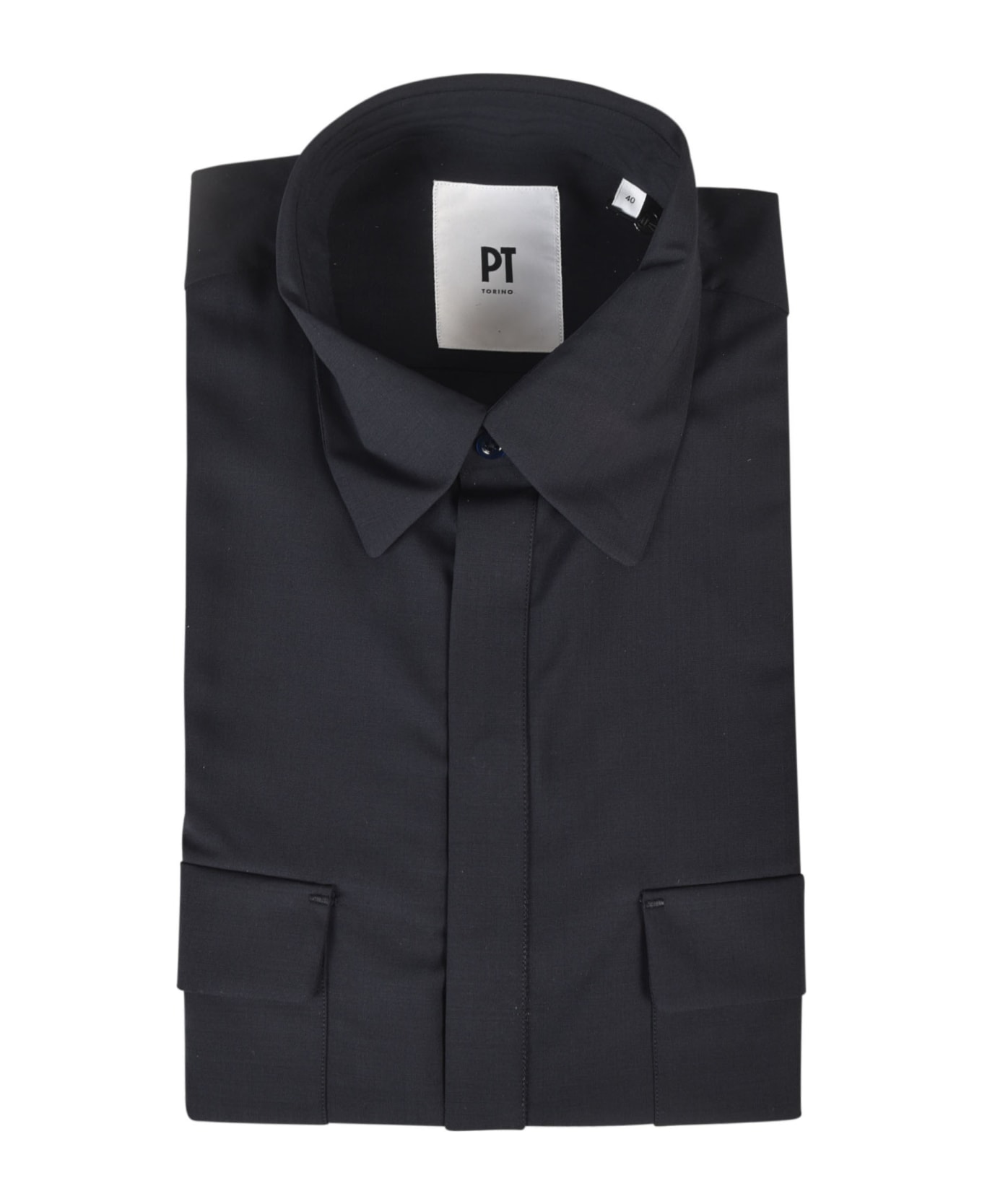 PT Torino Patched Pocket Plain Shirt