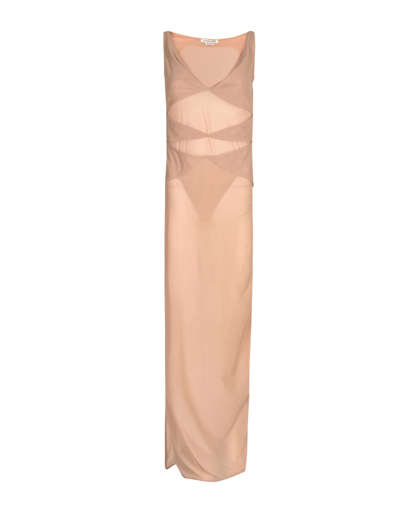 Alessandro Vigilante V-neck Sleeveless Paneled Dress - Pink ワンピース＆ドレス