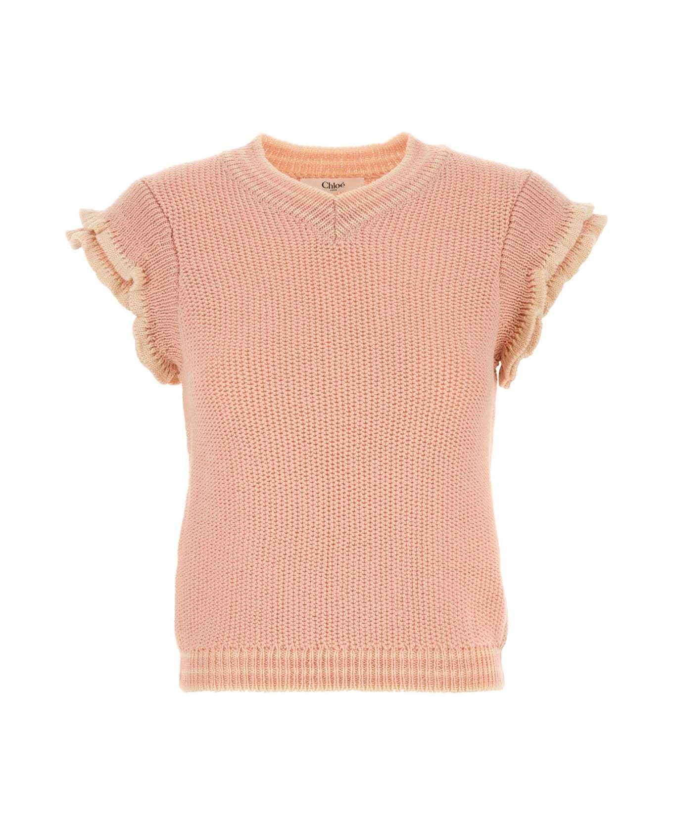 Chloé Pastel Pink Wool Vest - PINK