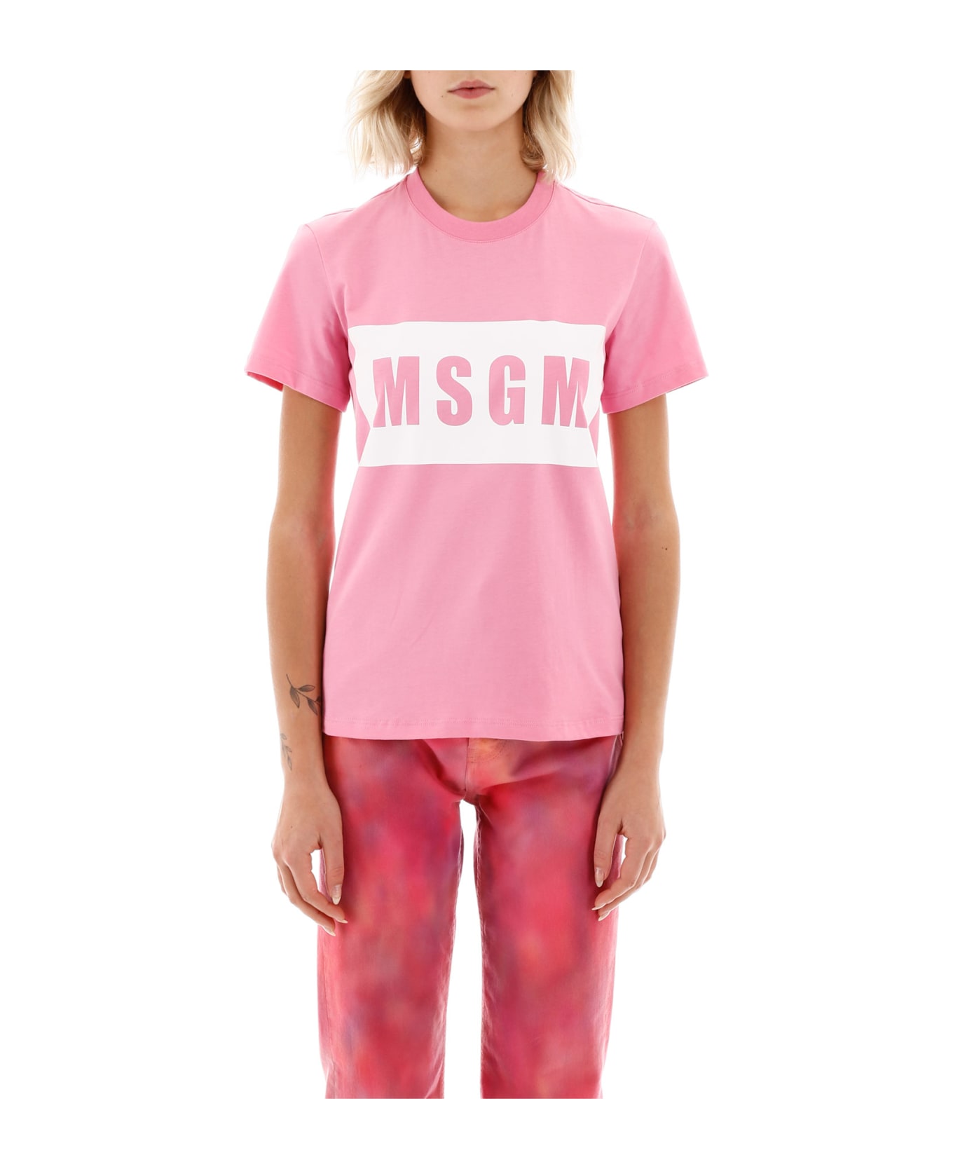 MSGM Box Logo T-shirt - ROSA (Pink)