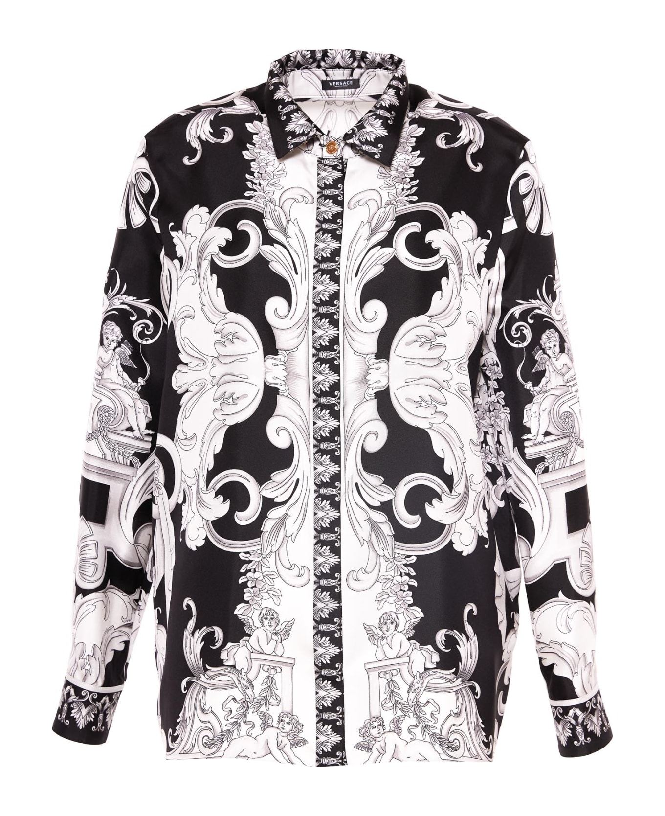 Versace Silver Baroque Print Shirt