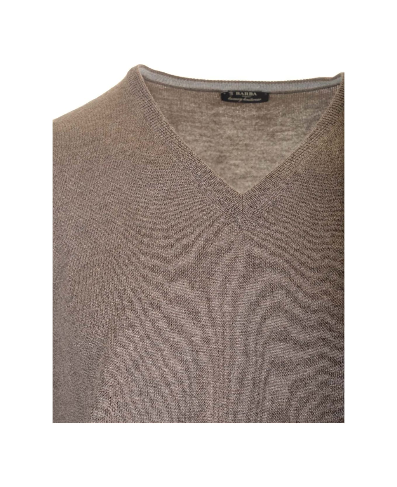 Barba Napoli Merino Wool Sweater - Beige