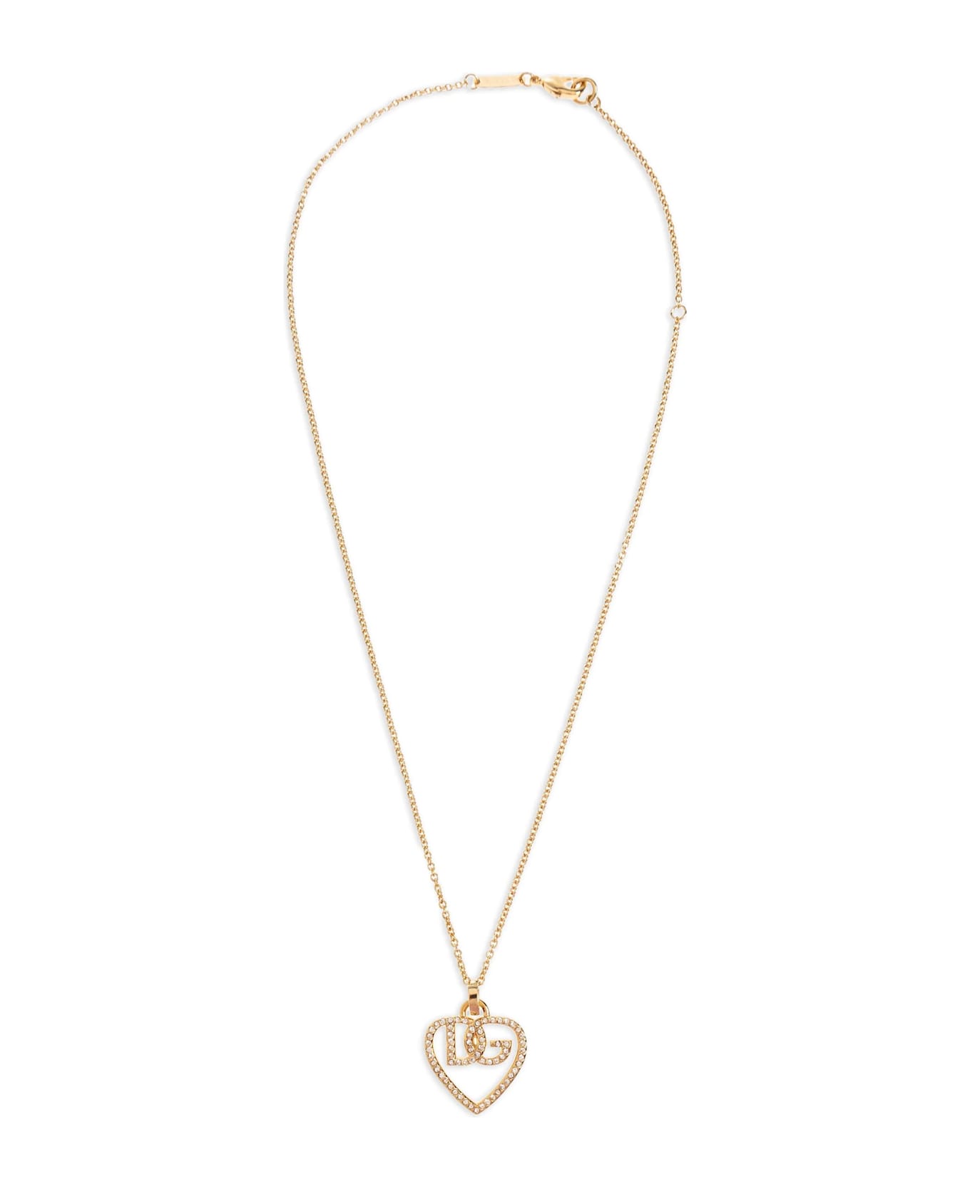 Dolce 
Gabbana Strass Logo Necklace - Gold