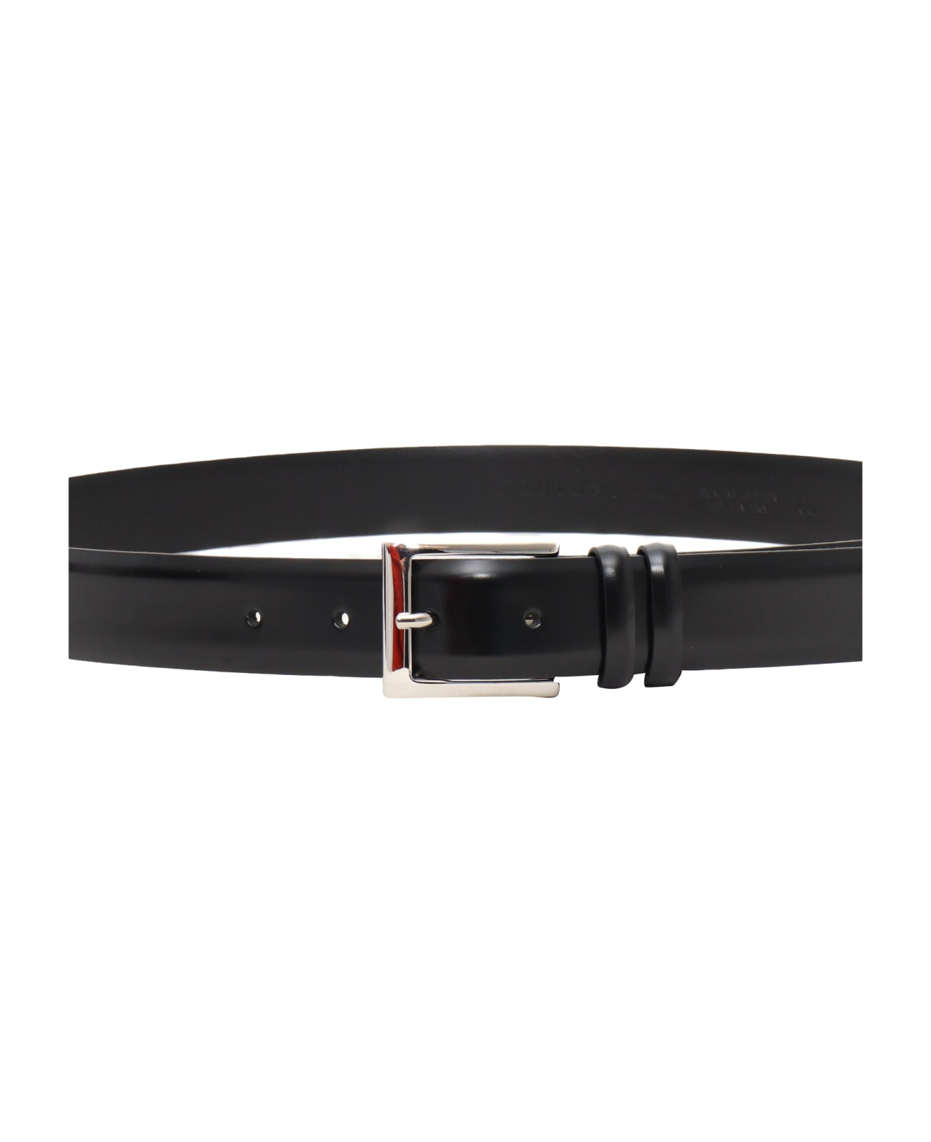 Orciani Black Leather Belt - BLACK