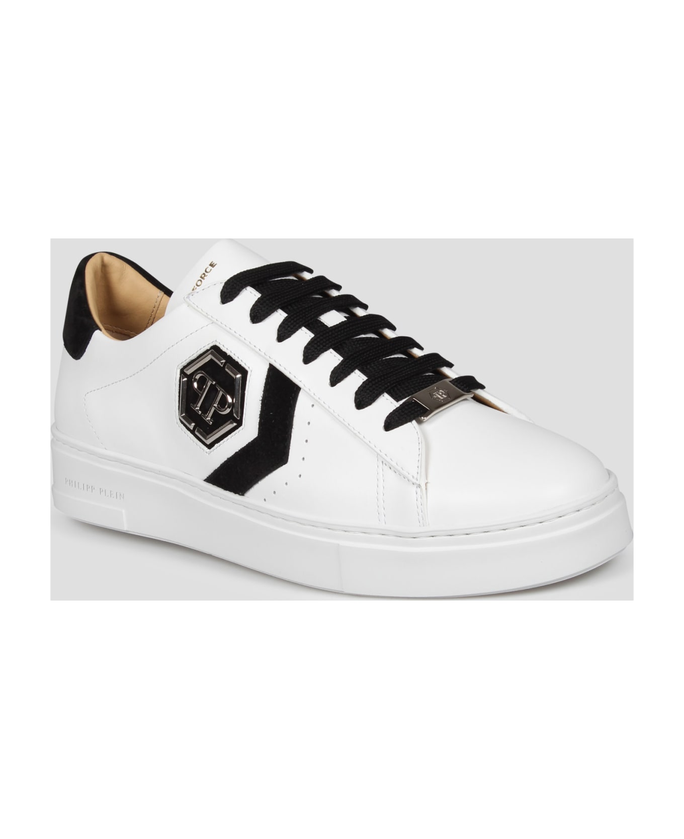 Philipp Plein Lo-top Leather Arrow Force Sneakers - White