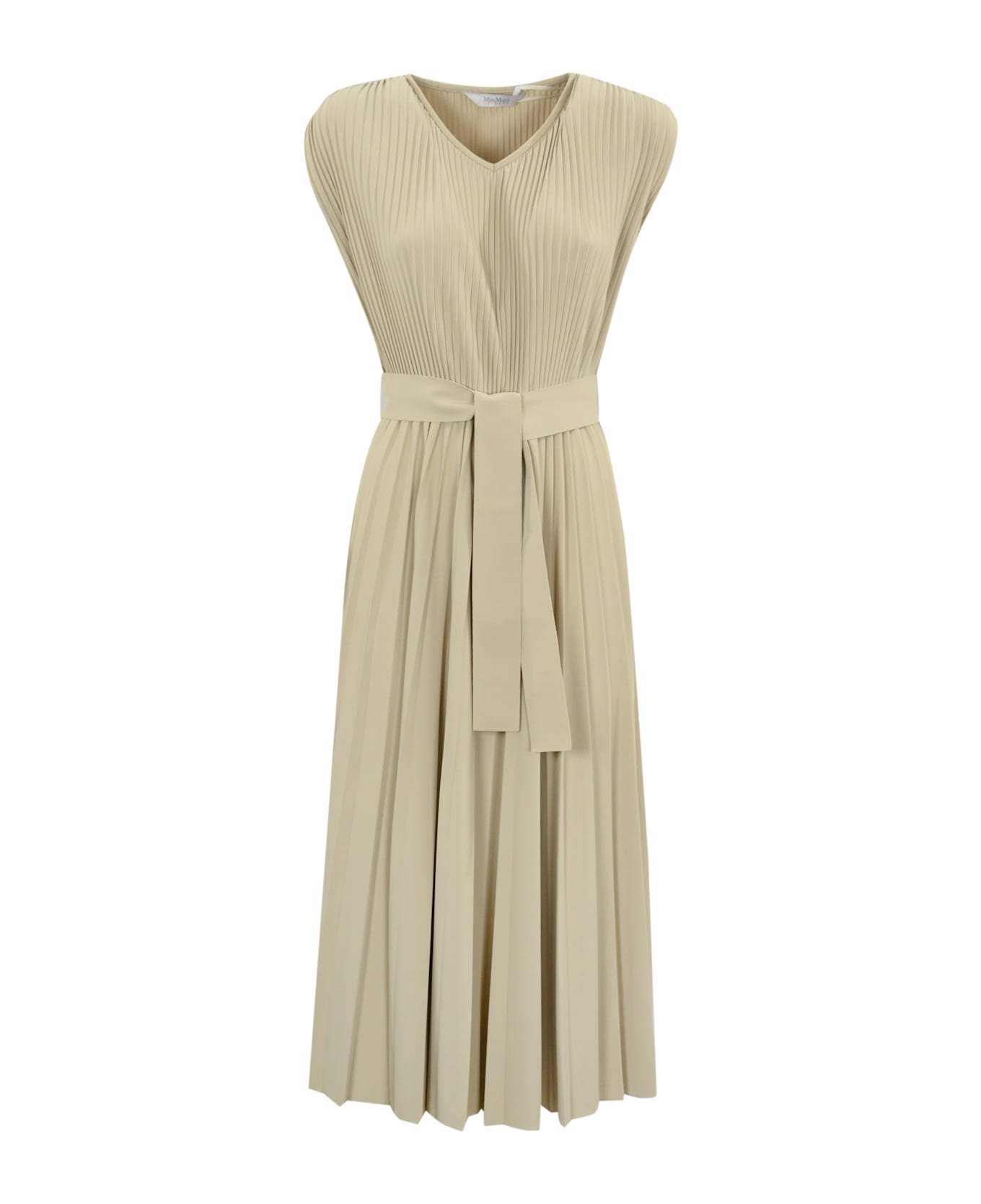 Max Mara Kiss Dress In Pleated Jersey - Neutro