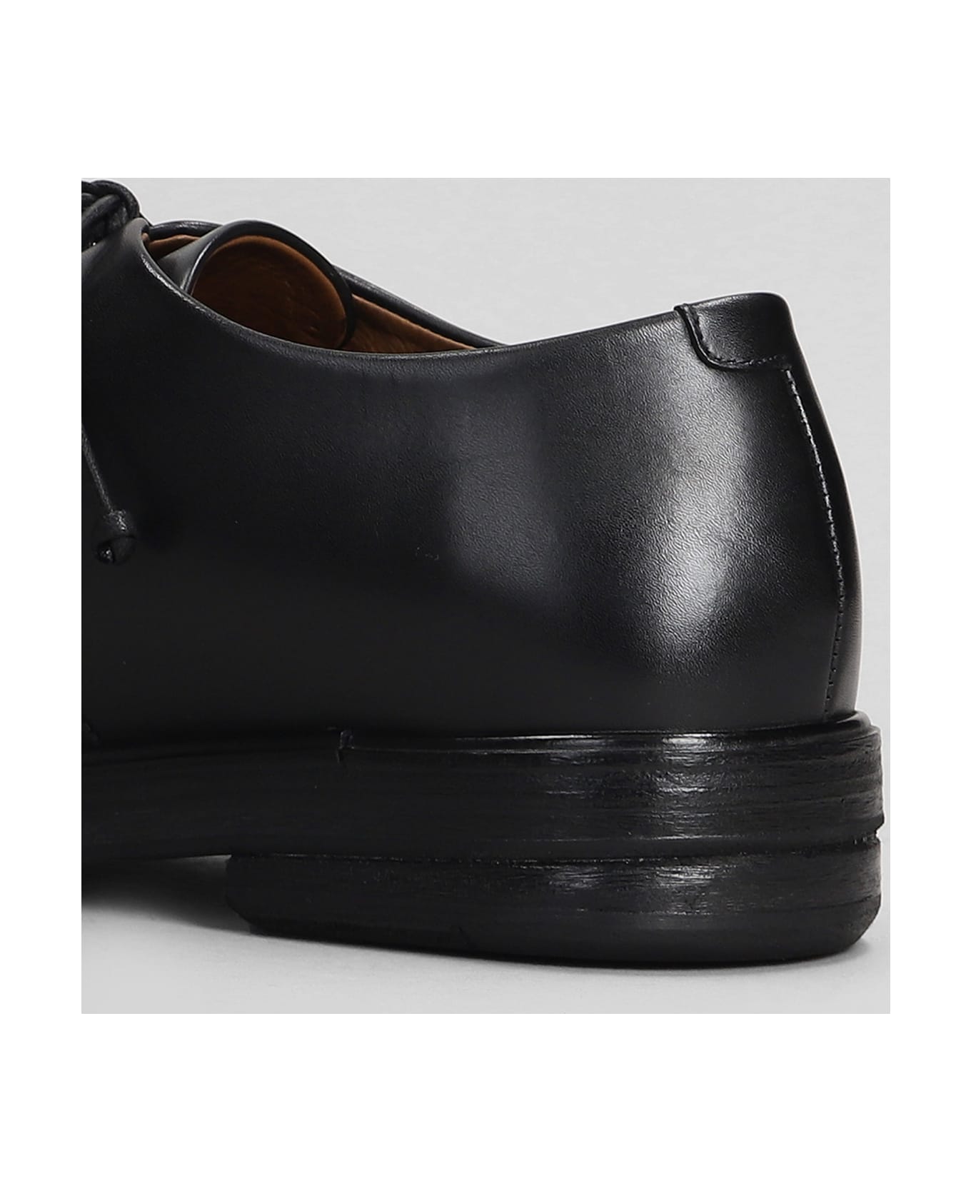 Marsell Zucca Lace Up Shoes In Black Leather - black