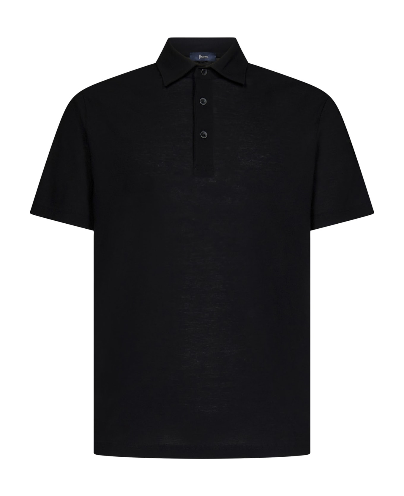 Herno Cotton Jersey Polo Shirt - black