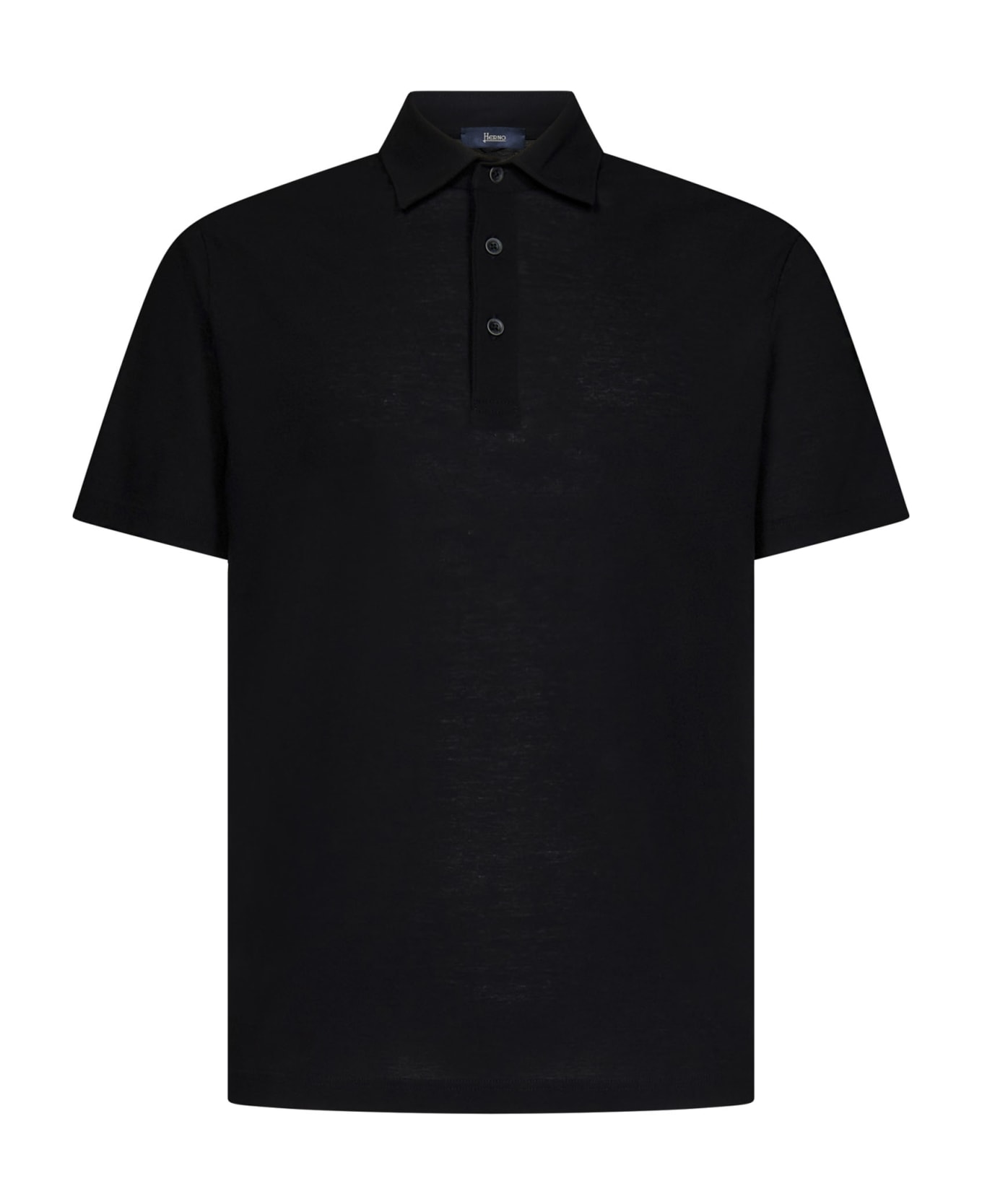 Herno Cotton Jersey Polo Shirt - black ポロシャツ