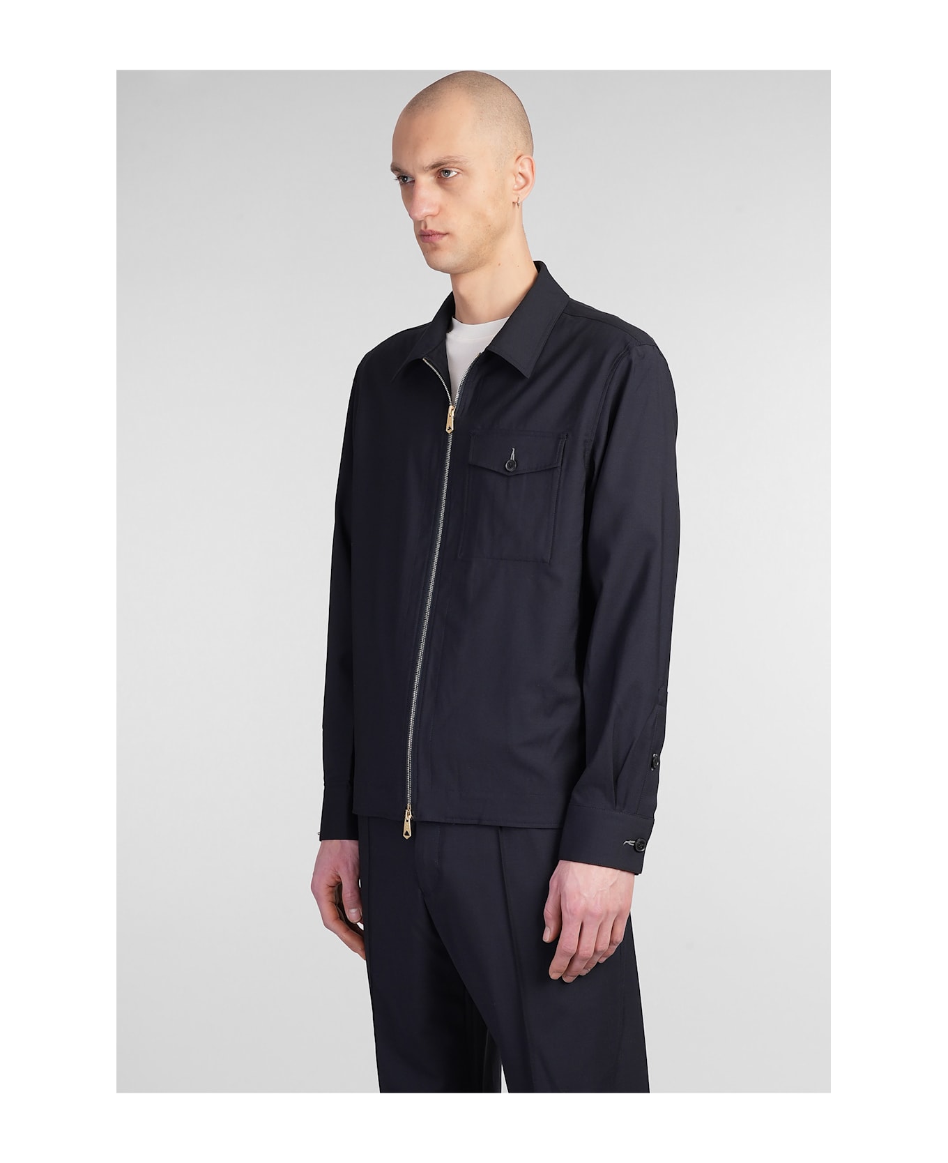 Paul Smith Casual Jacket In Blue Wool - blue