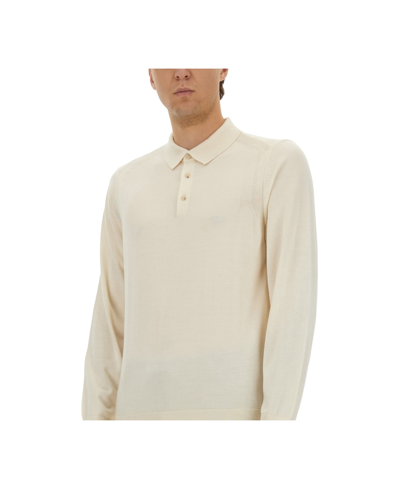 Hugo Boss Knitted Polo. - IVORY