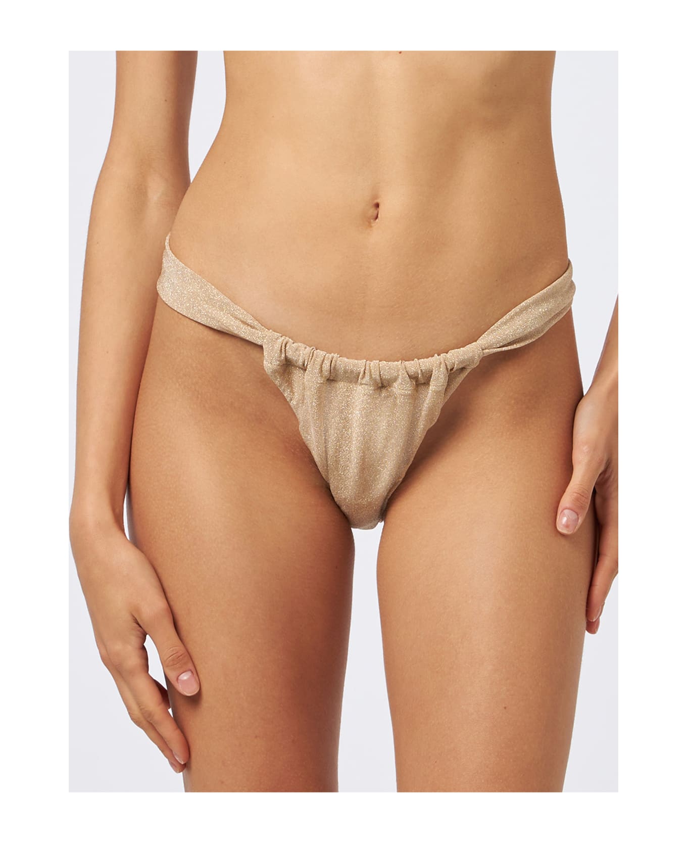MC2 Saint Barth Woman Gold Lurex Cheekiest Swim Briefs Noelle - WHITE