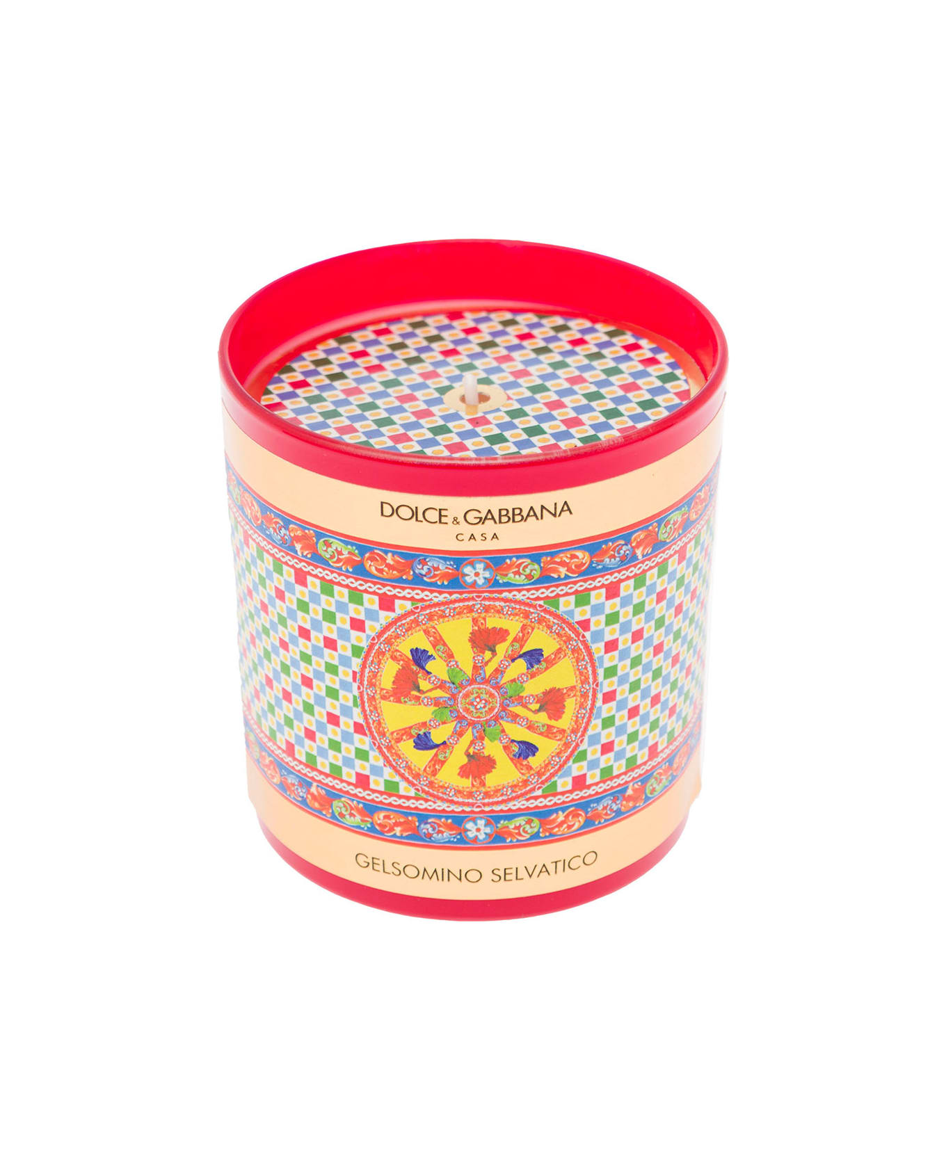 Dolce & Gabbana Wild Jasmine Scented Candle With Carretto Print - Multicolor