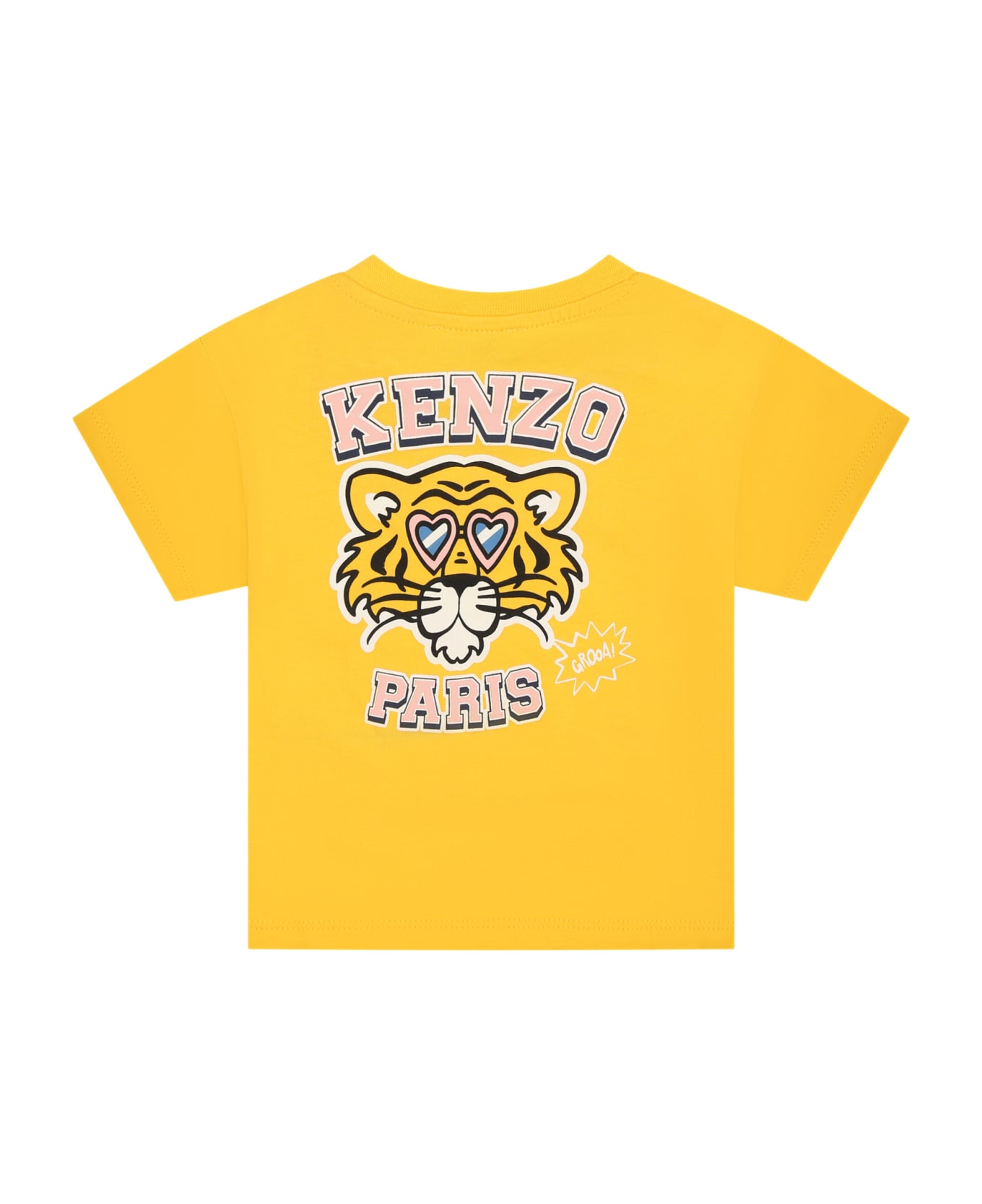Kenzo Kids Yellow T-shirt For Baby Girl With Logo - Yellow