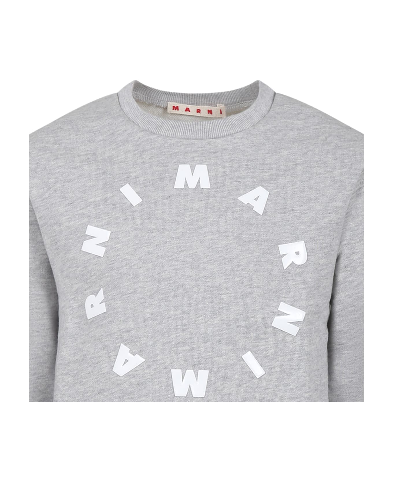 Marni Grey Sweatshirt For Kids With Logo - Grey ニットウェア＆スウェットシャツ