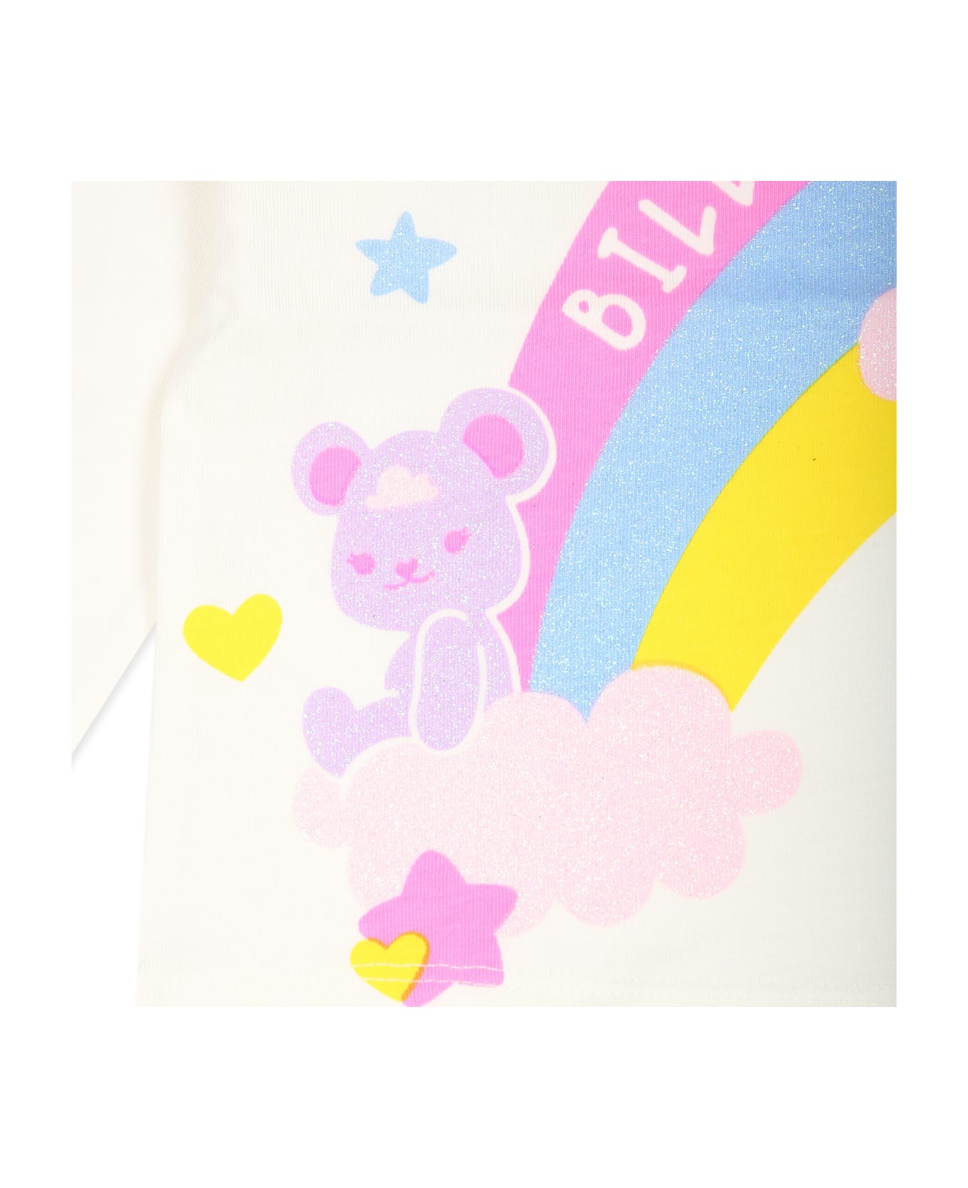 Billieblush Ivory T-shirt For Baby Girl With Rainbow - Ivory