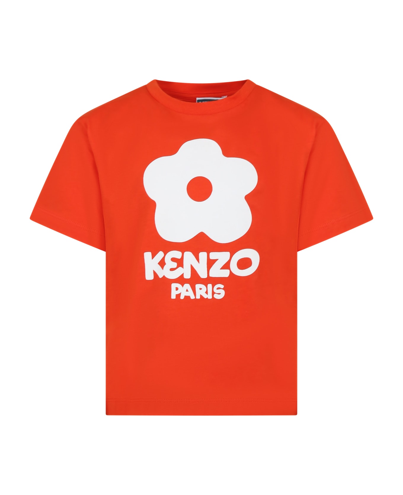 Kenzo Kids Red T-shirt For Girl With Flower - Red