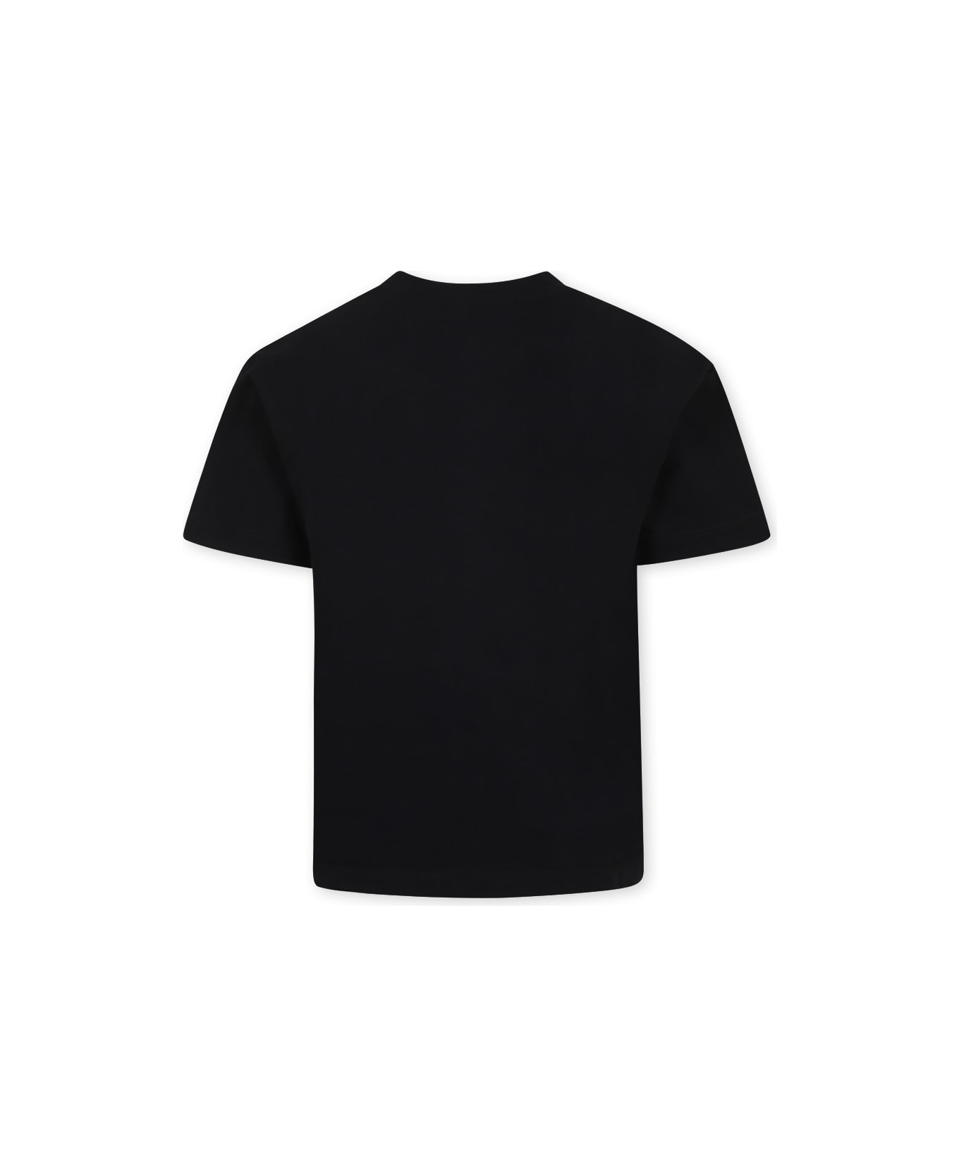 MSGM Black T-shirt For Boy With Logo - Black