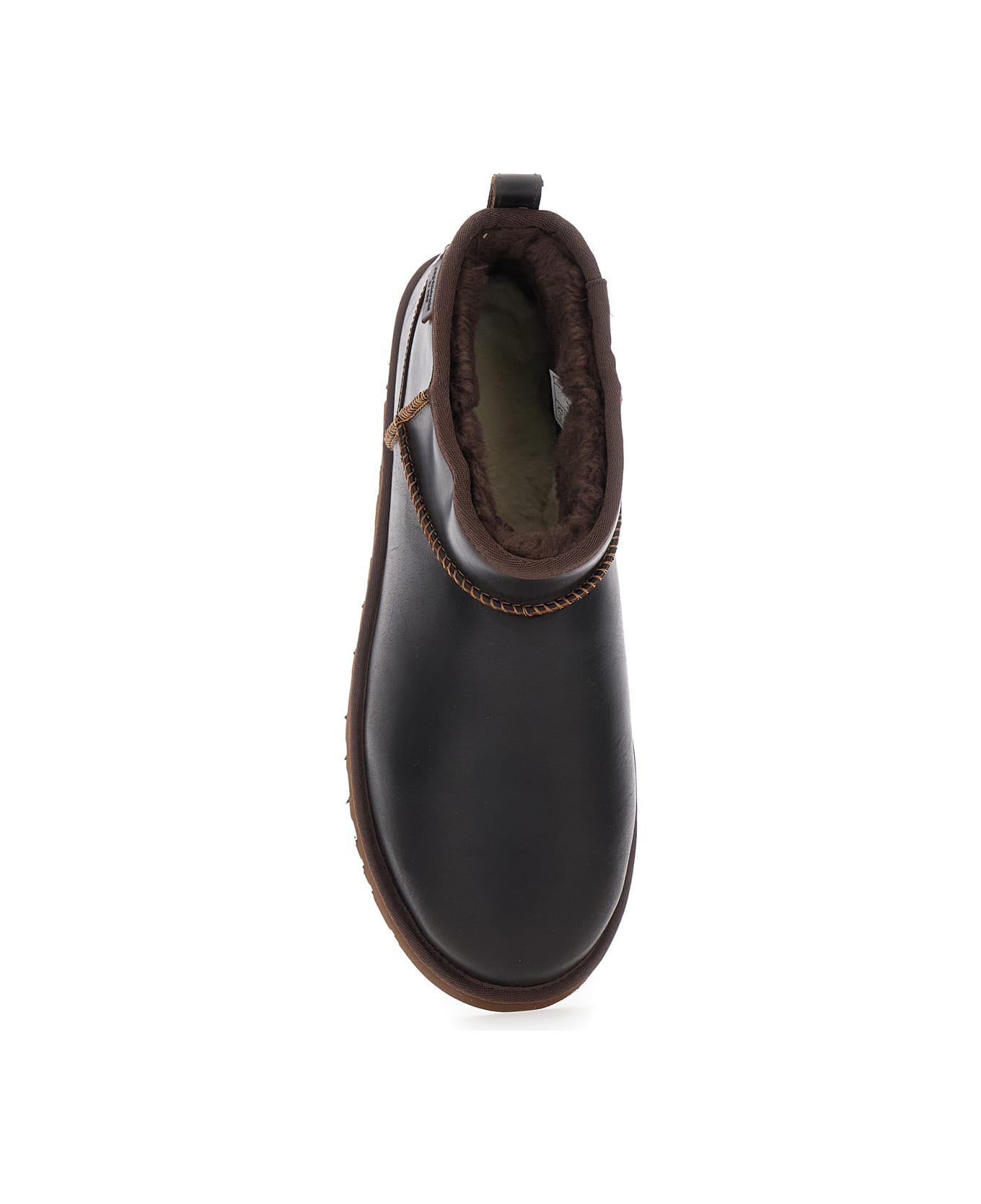 UGG ''classic Ultra Mini' Brown Boots In Leather Man - Brown