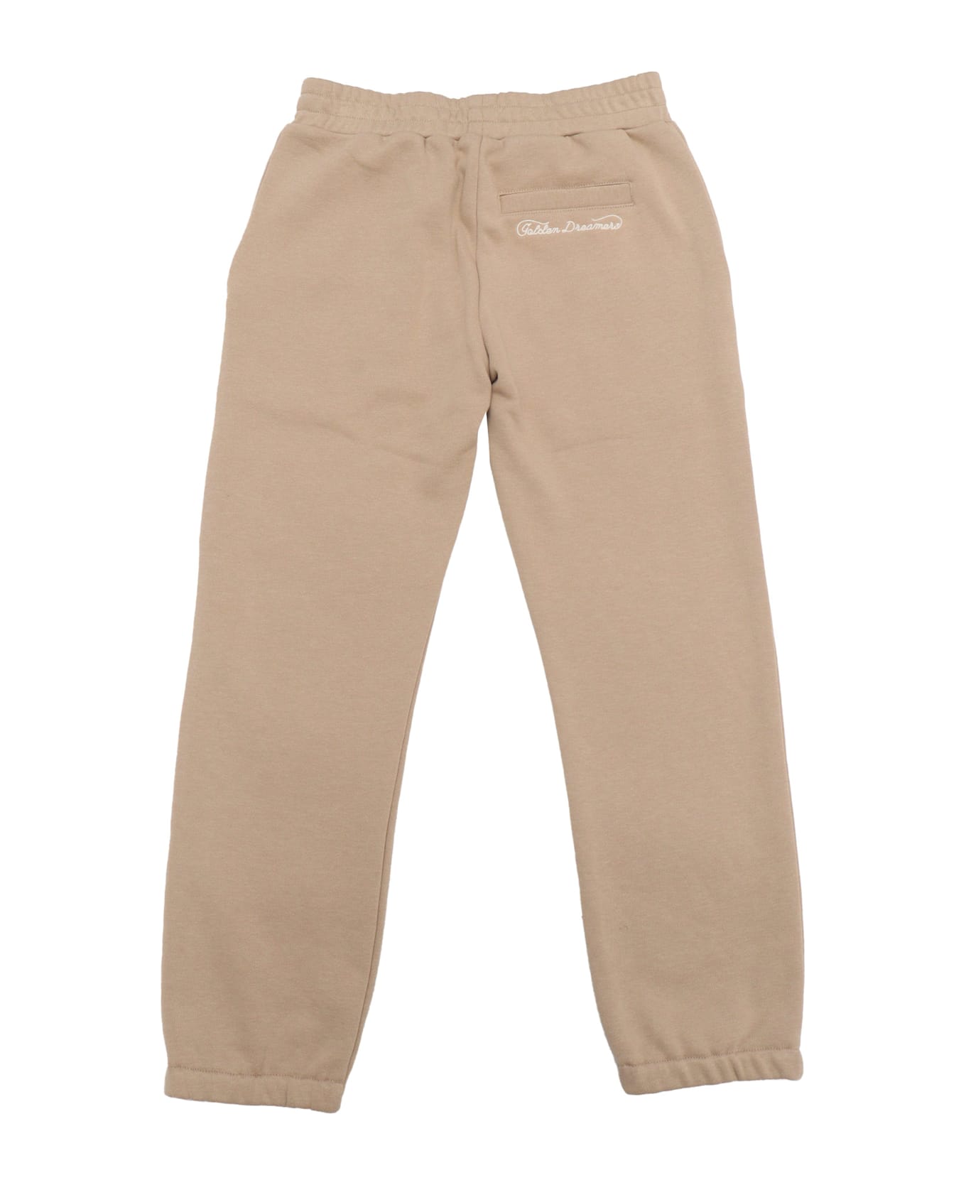 Golden Goose Journey Unisex Jogging Pants Fleece Cotton W Embroidery - GREY