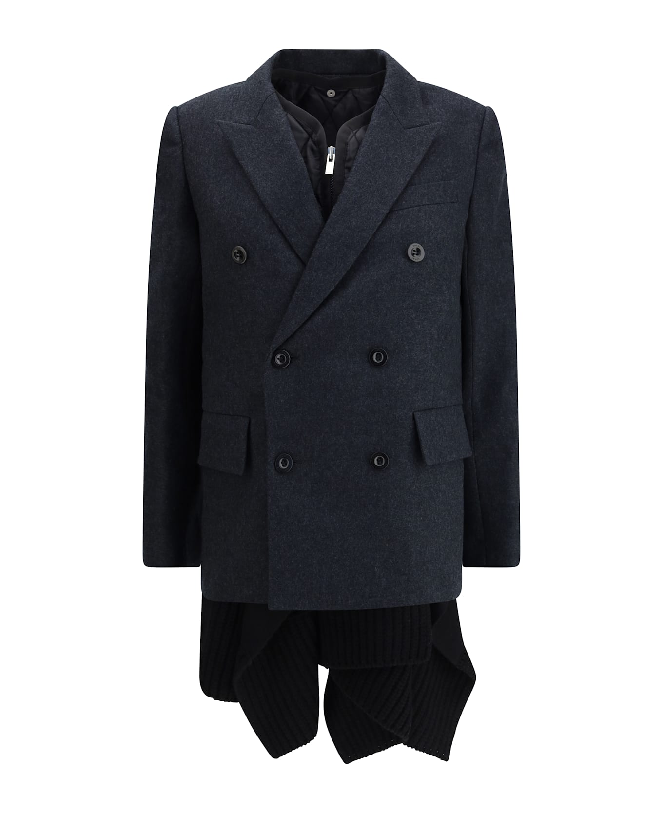 Sacai Wool Melton And Wool Knit Jacket