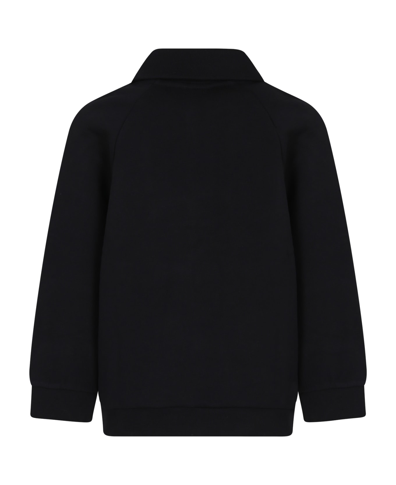 Fendi Black Sweatshirt For Boy With Fendi Logo - Black ニットウェア＆スウェットシャツ
