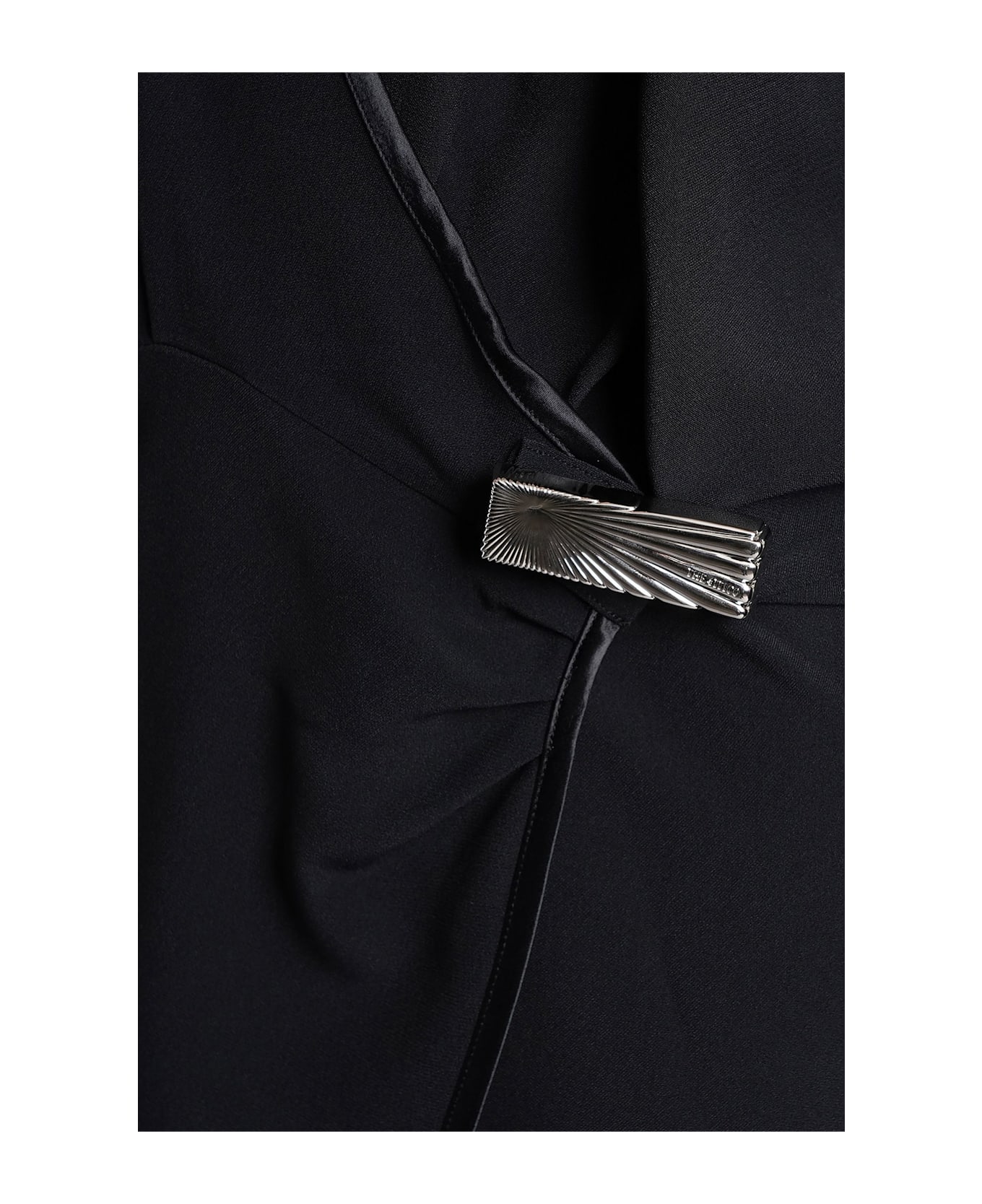 The Attico Long Dress In Black Acetate - black