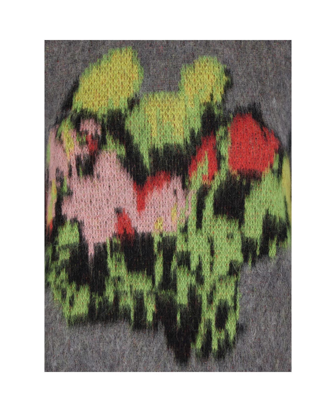 MSGM Multicolor Crewneck Sweater With Maxi Embroidery On The Front In Wool Blend Woman - Multicolor