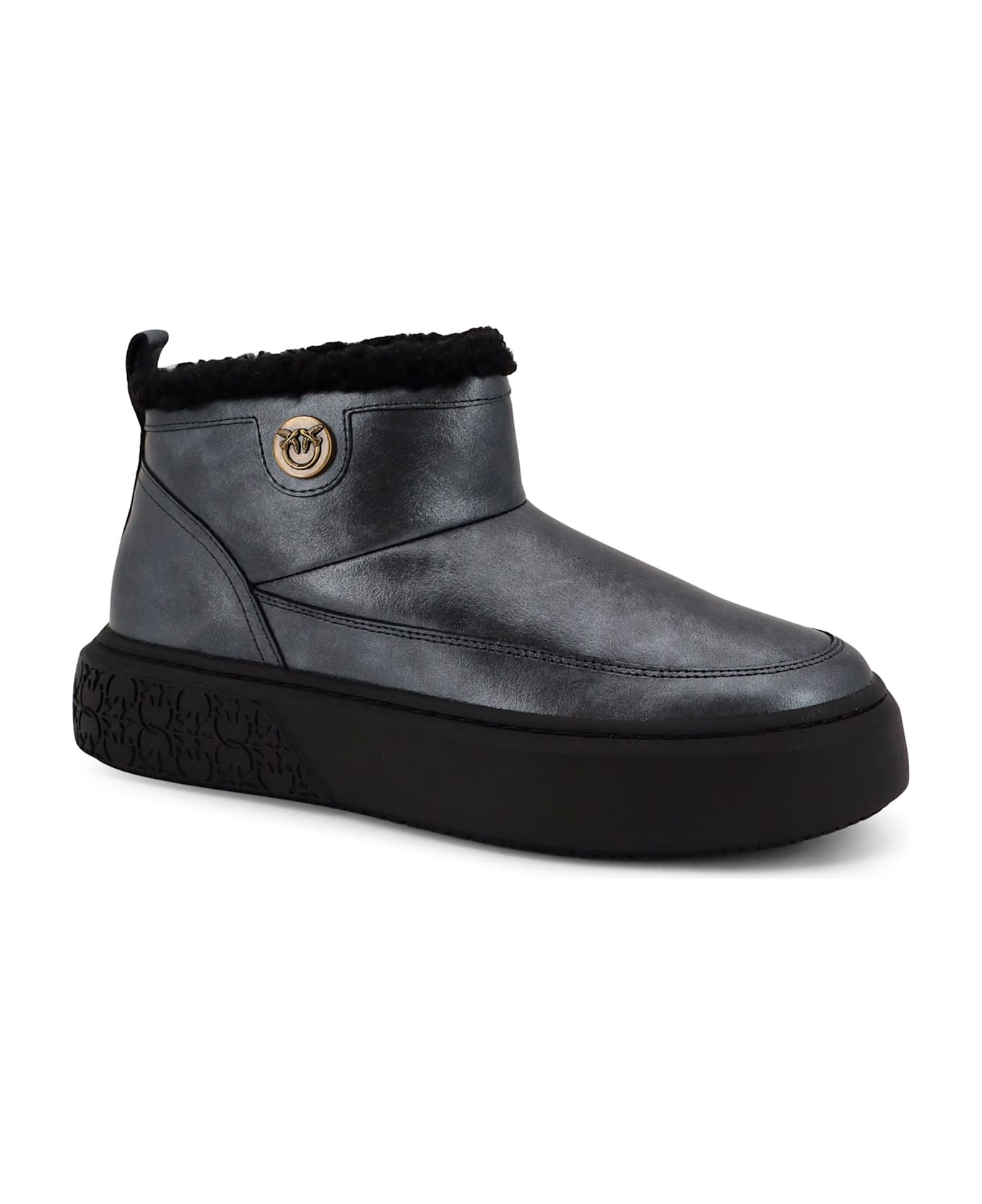 Pinko Yoko 22 Leather Ankle Boots - Black