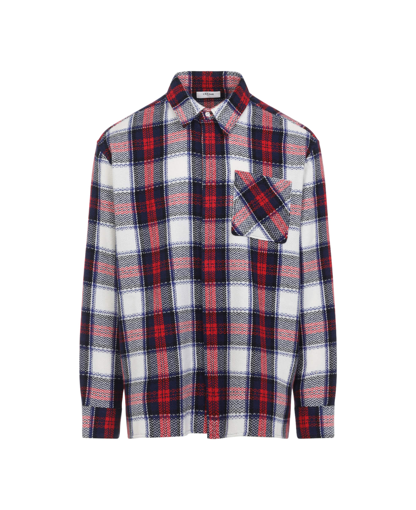 Celine Cashmere Overshirt - Er Black Red White