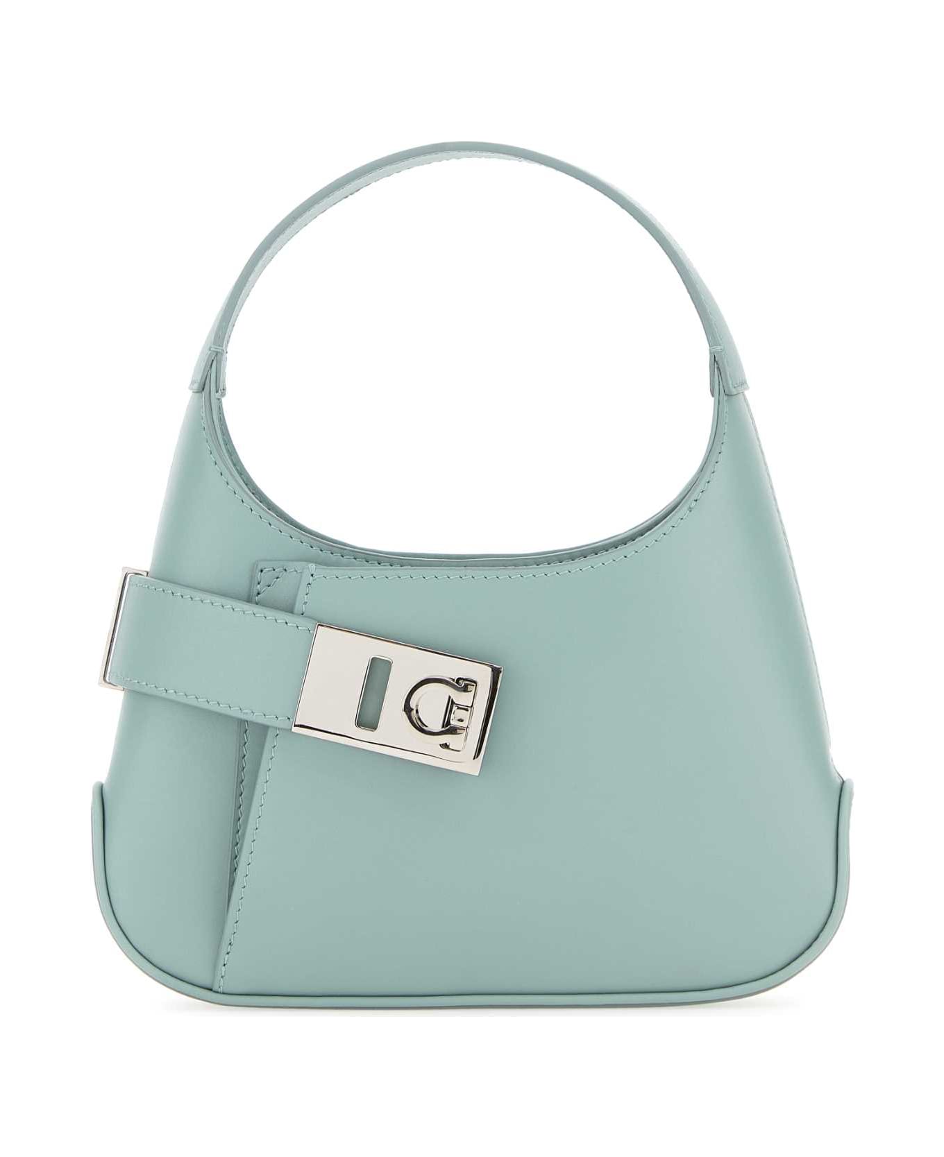 Ferragamo Powder Blue Leather Hobo Mini Handbag - LUCKYCHARMELUCKYCHARME トートバッグ