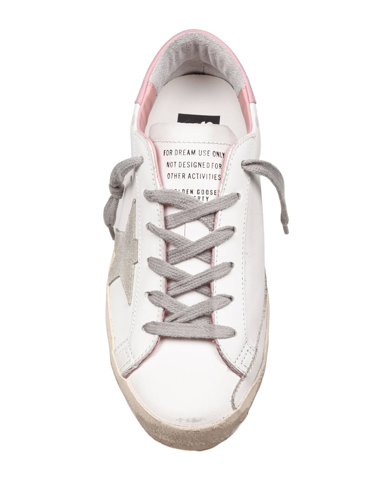 Golden Goose Super Star Sneakers In White And Pink Leather - White/Ice/light pink