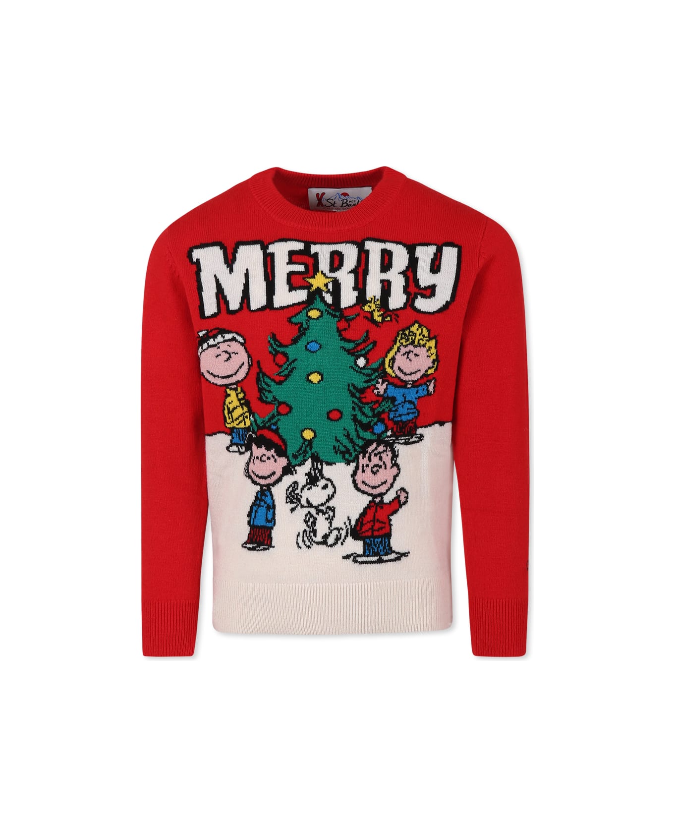 MC2 Saint Barth Red Sweater For Boy With Peanuts Print - Red