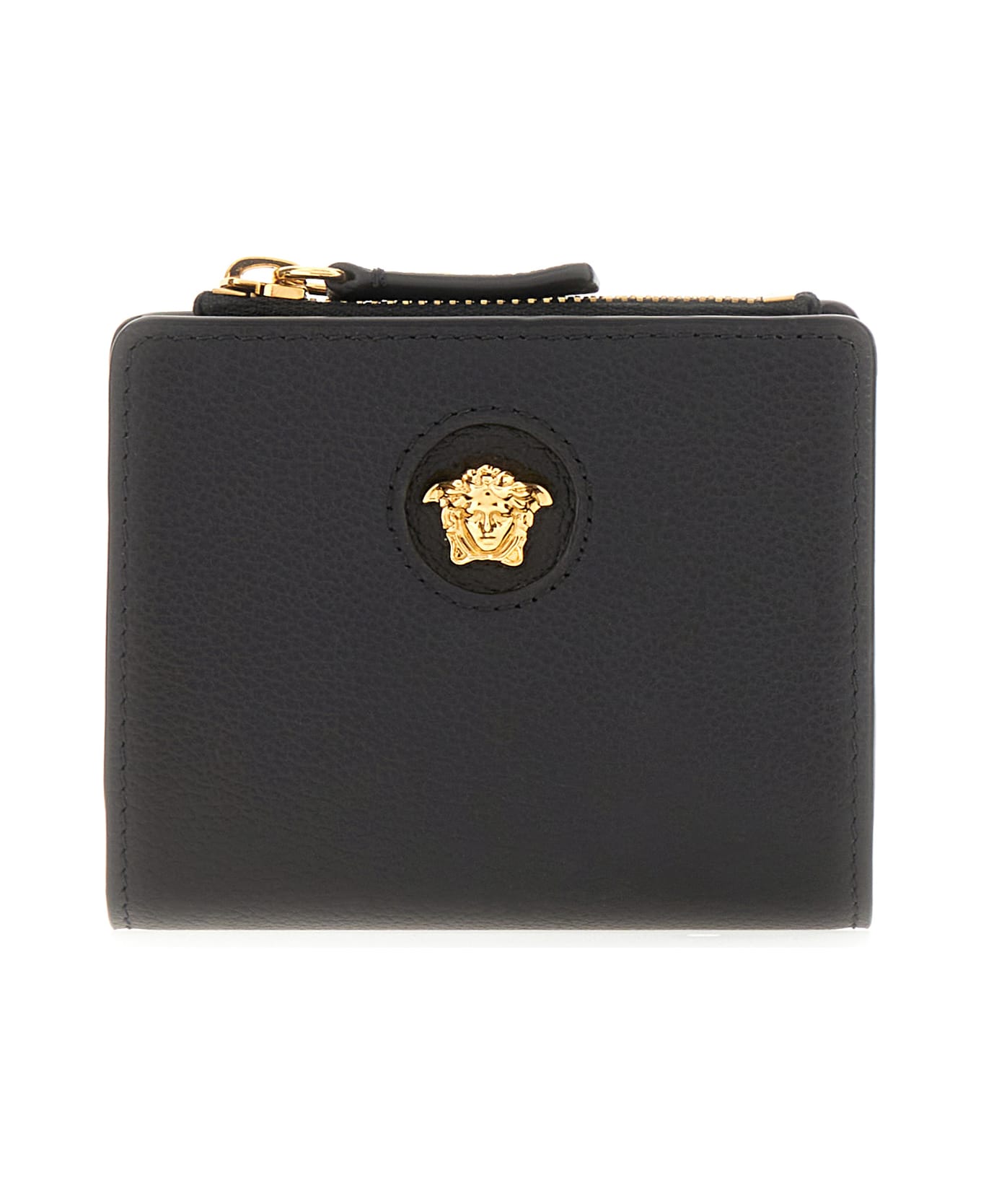 Versace Black Leather Wallet - BLACK VERSACE GOLD