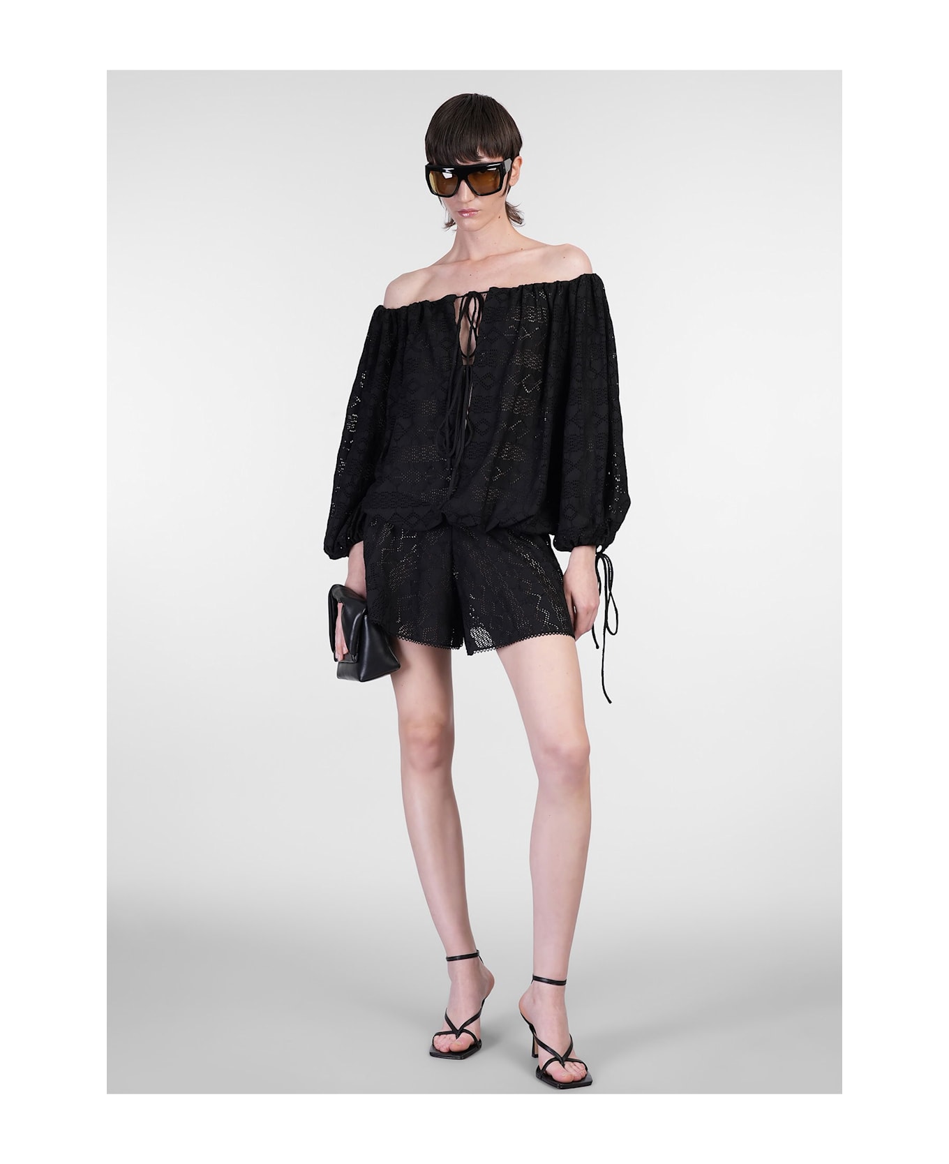 The Andamane Wilma Playsuit Jumpsuit In Black Cotton - black