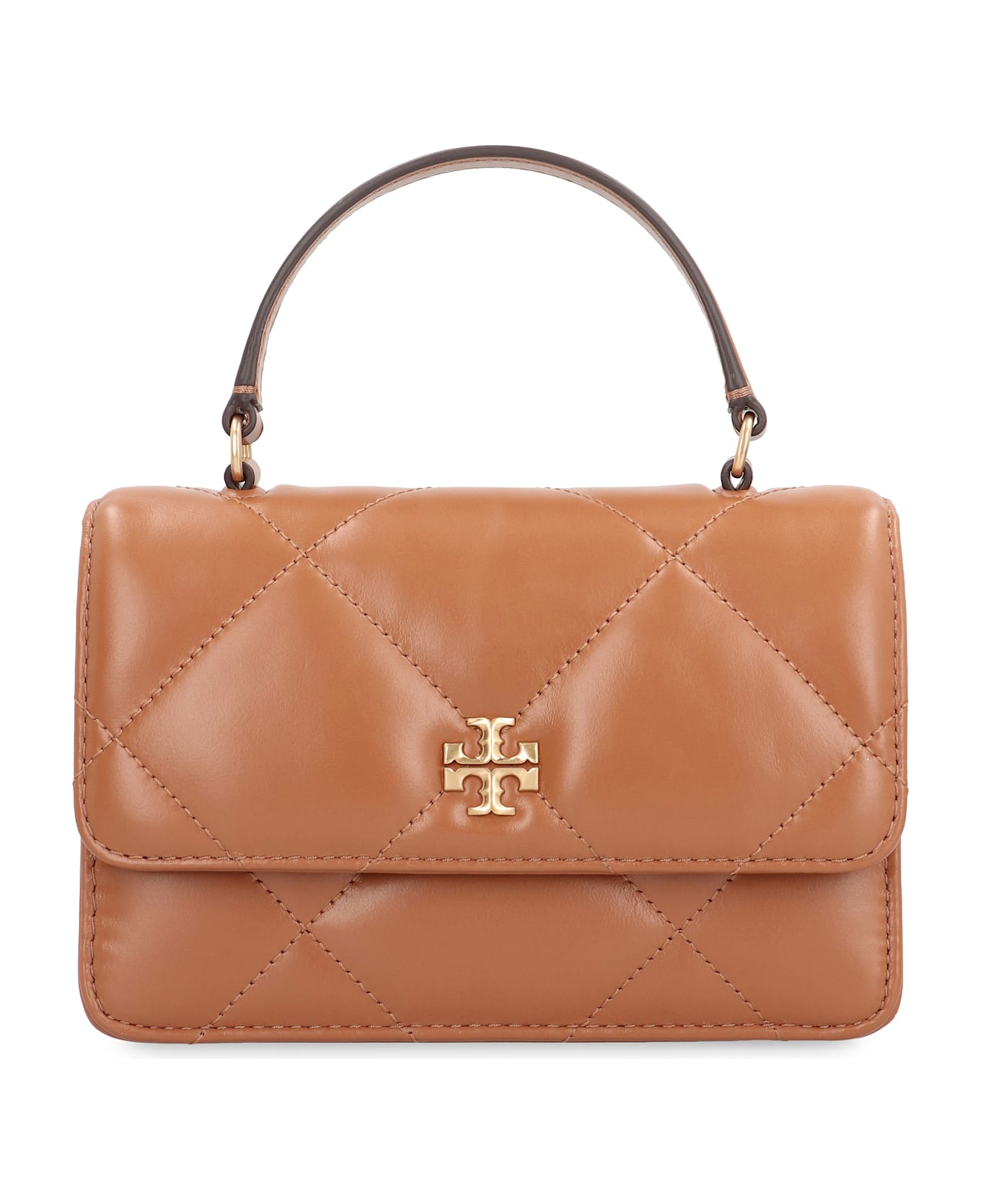 Tory Burch Kira Leather Wallet On Chain - Saddle Brown