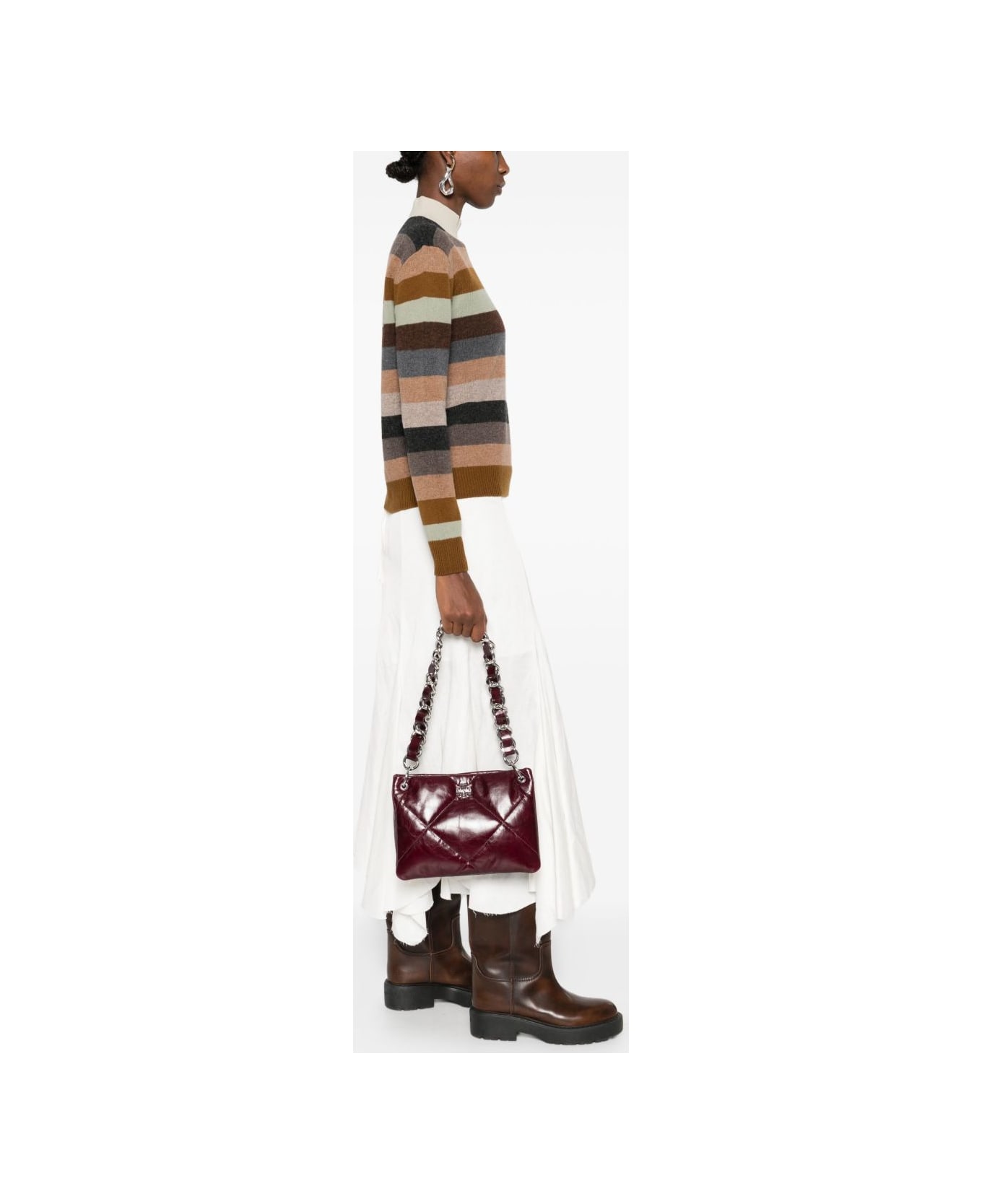 Tory Burch Kira Leather Shoulder Bag - Bordeaux